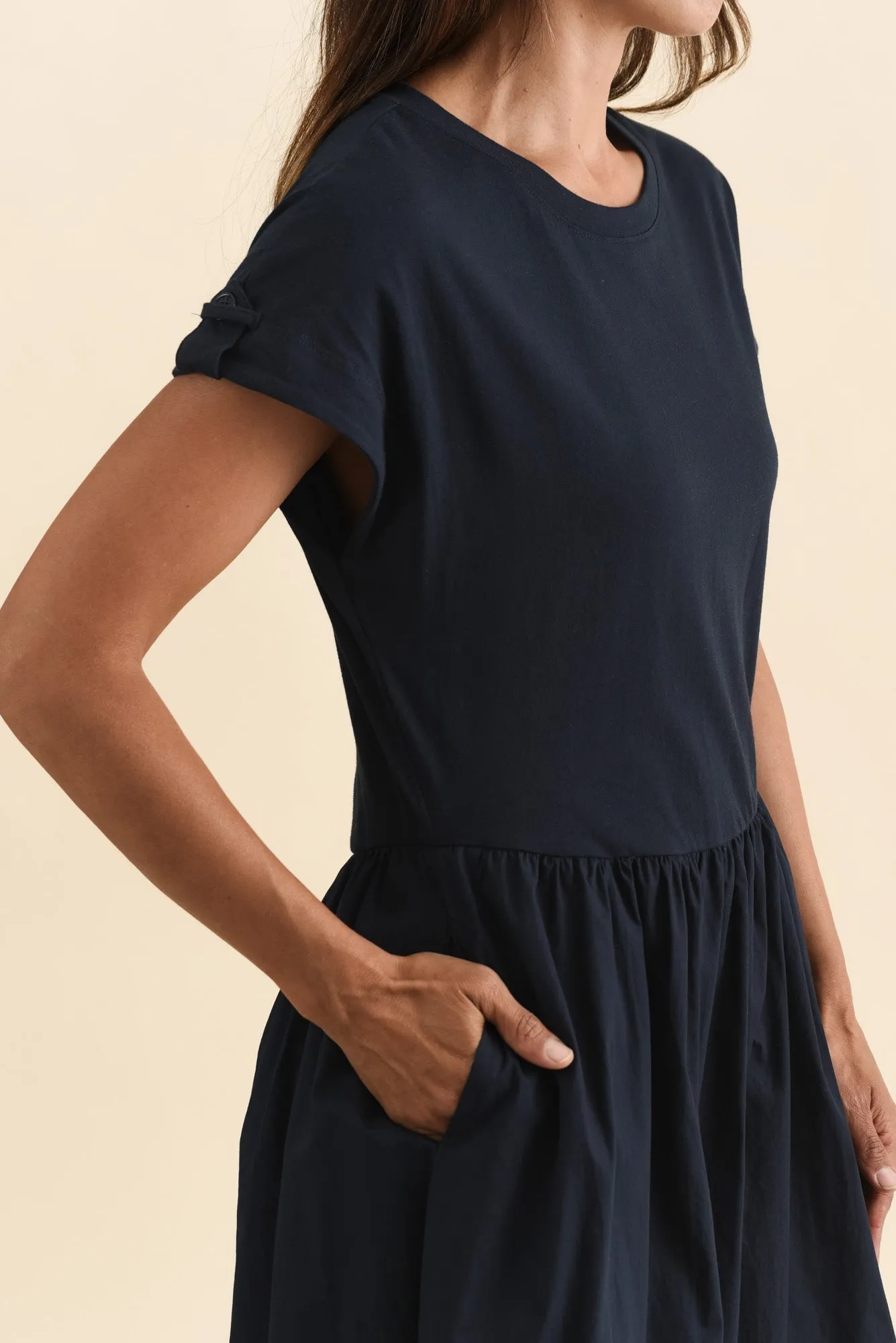 Flo Navy Cotton Maxi Dress sold by Blue Bungalow product image thumbnail 5
