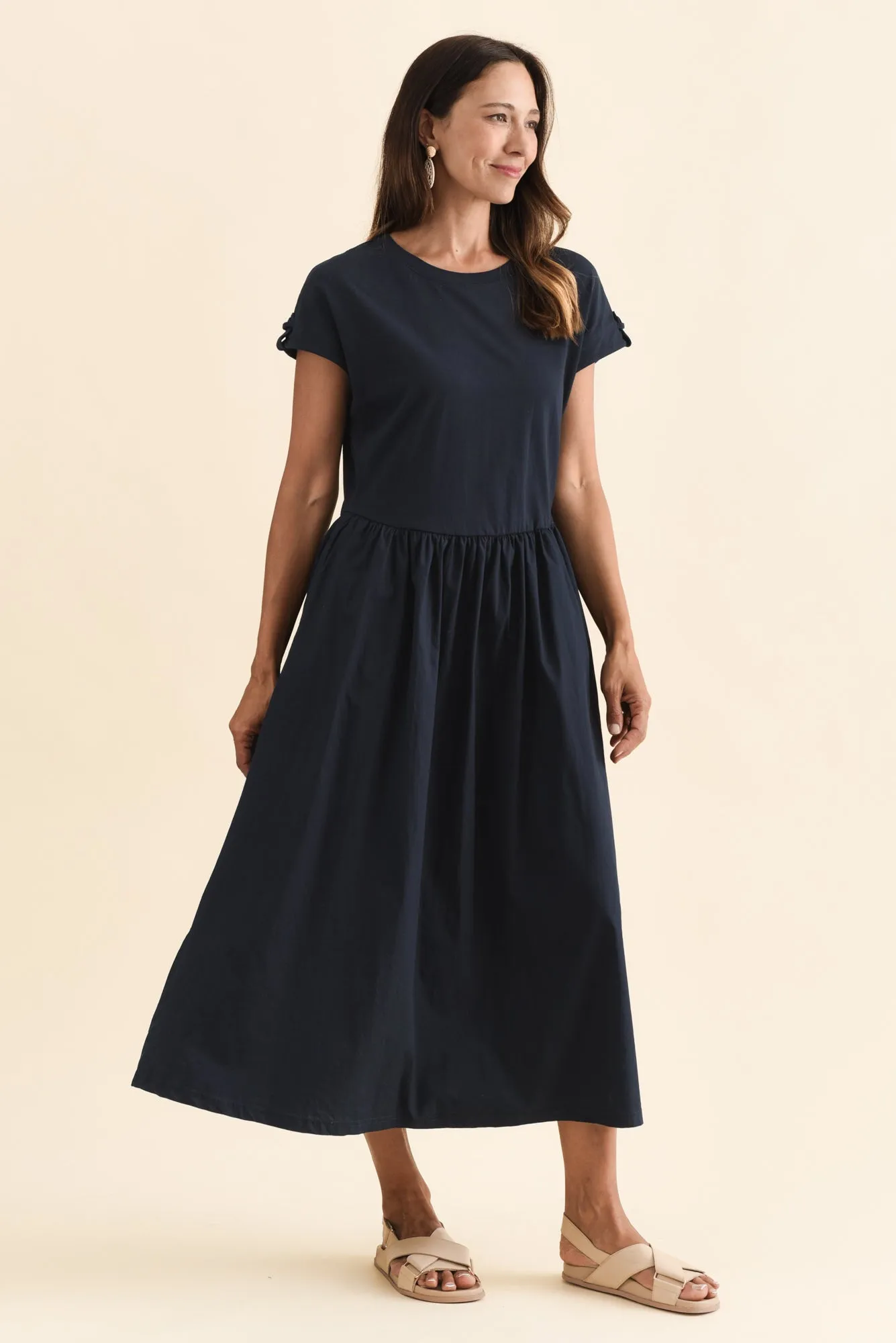 Flo Navy Cotton Maxi Dress sold by Blue Bungalow product image thumbnail 3