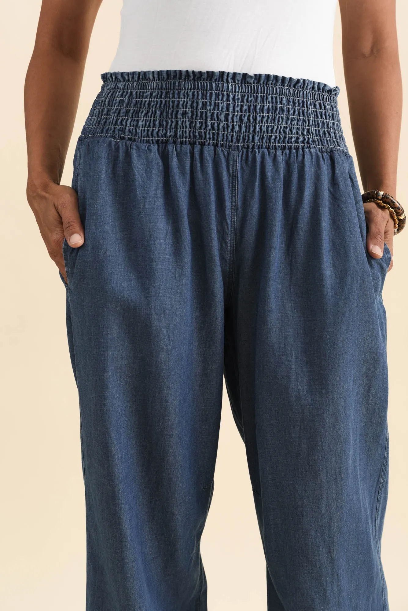 Riley Blue Lyocell Blend Relaxed Pants sold by Blue Bungalow product image thumbnail 5