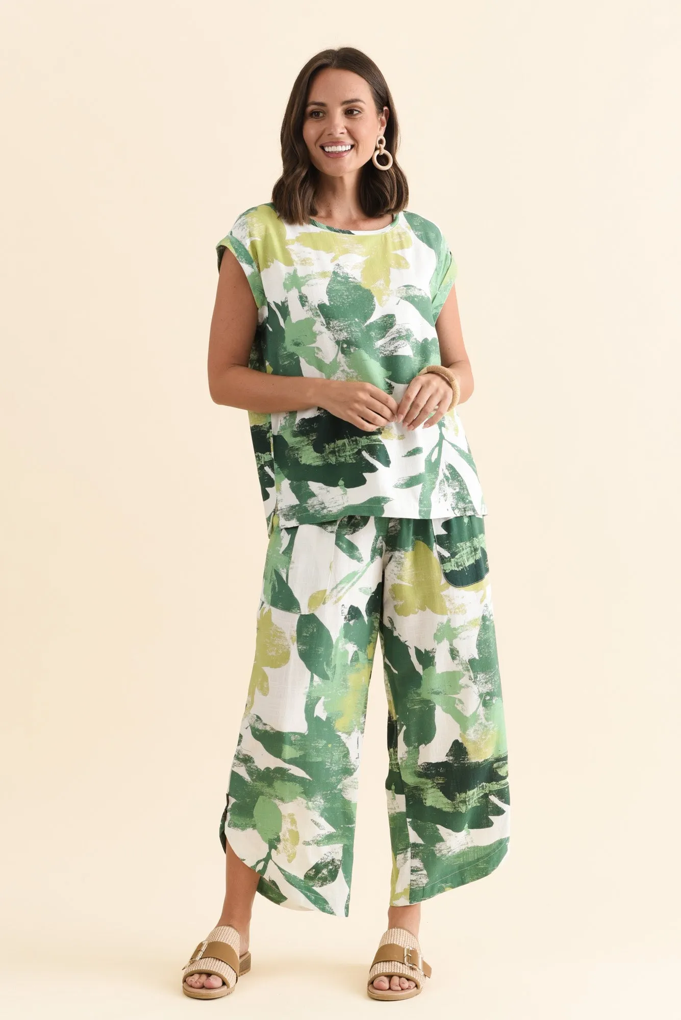 Scotty Green Leaf Linen Cotton Pants sold by Blue Bungalow product image thumbnail 2