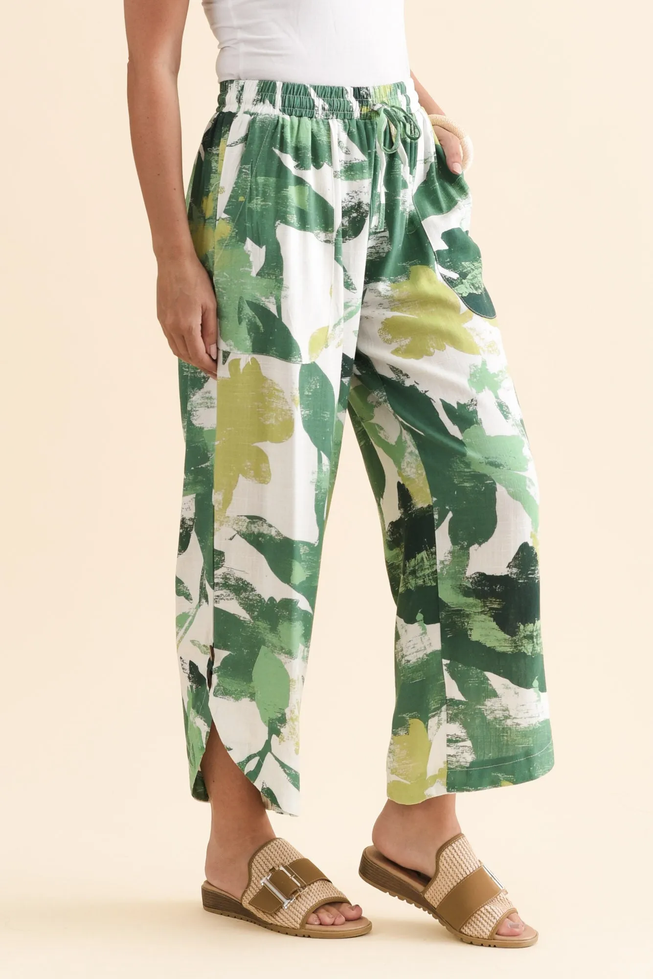 Scotty Green Leaf Linen Cotton Pants sold by Blue Bungalow product image thumbnail 3