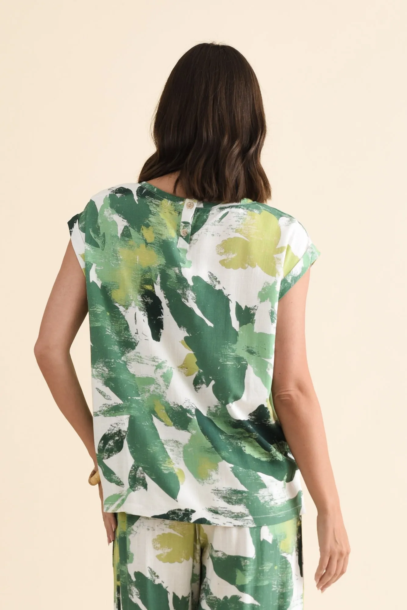 Alta Green Leaf Linen Cotton Top sold by Blue Bungalow product image thumbnail 4