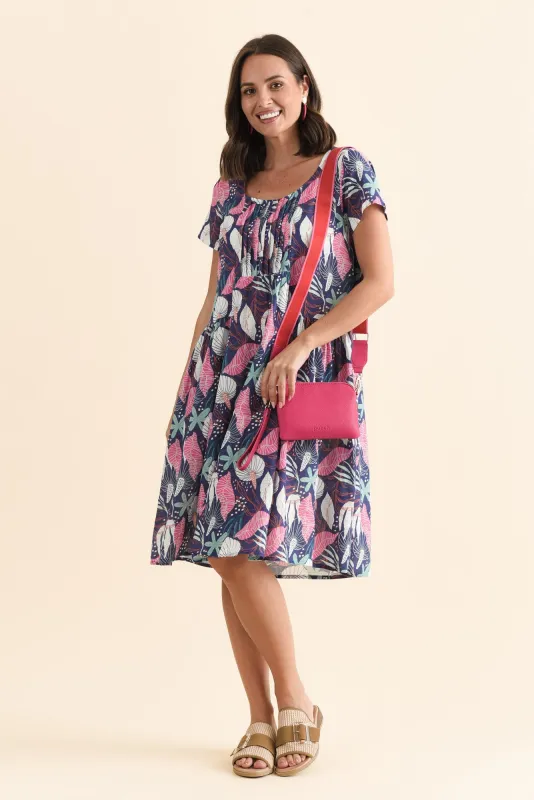Hanoi Navy Botanical Cotton Blend Dress sold by Blue Bungalow