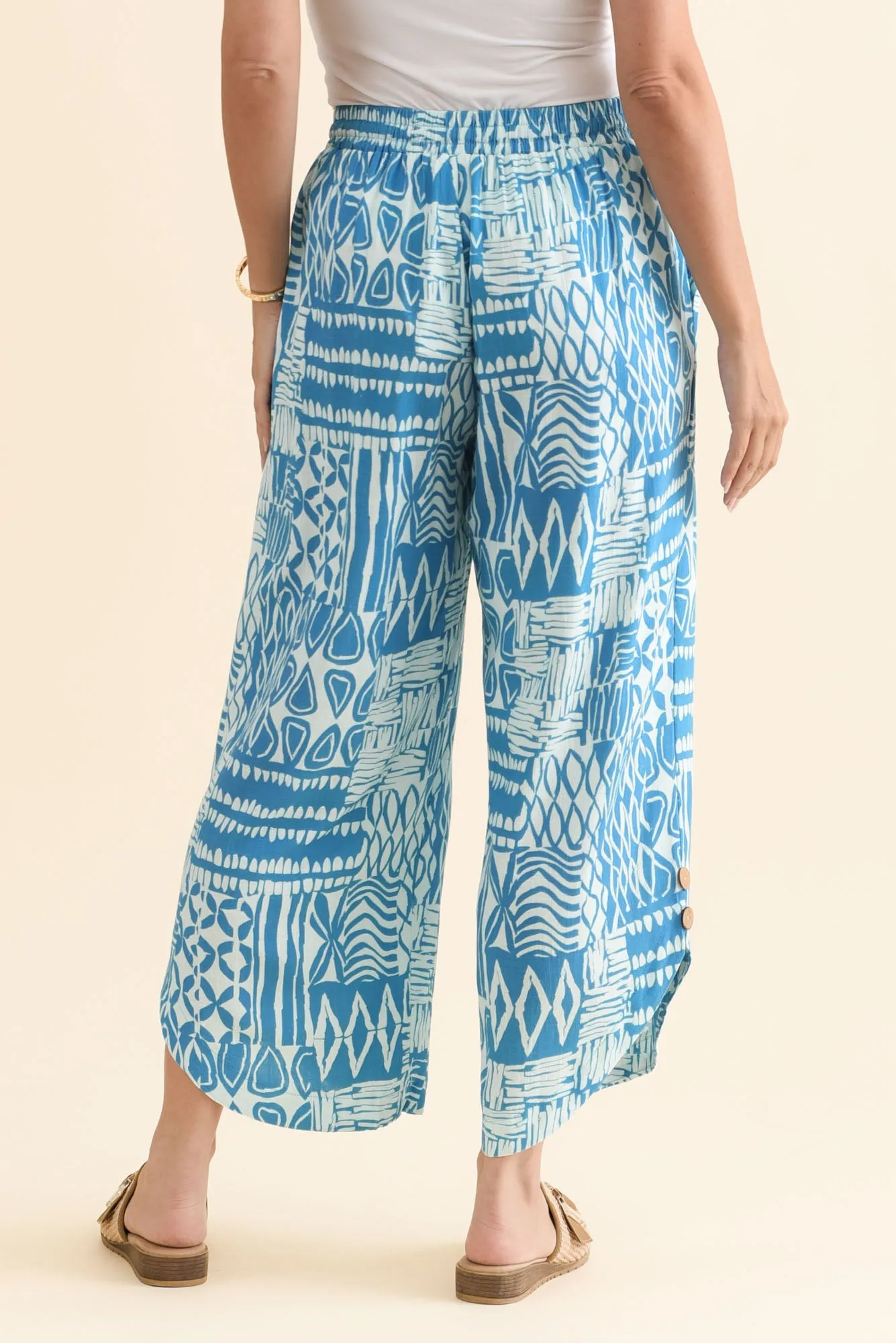 Scotty Blue Mosaic Linen Cotton Pants sold by Blue Bungalow product image thumbnail 4
