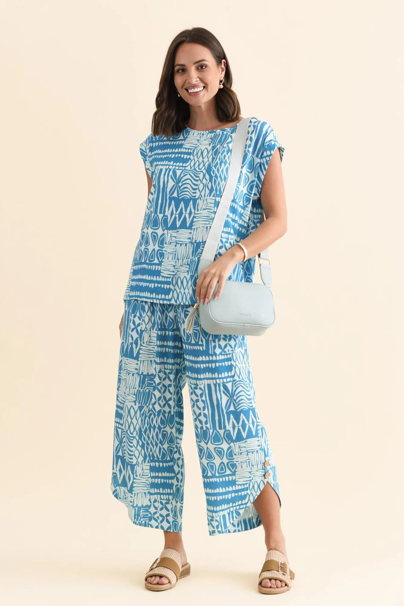 Scotty Blue Mosaic Linen Cotton Pants sold by Blue Bungalow product image thumbnail 2