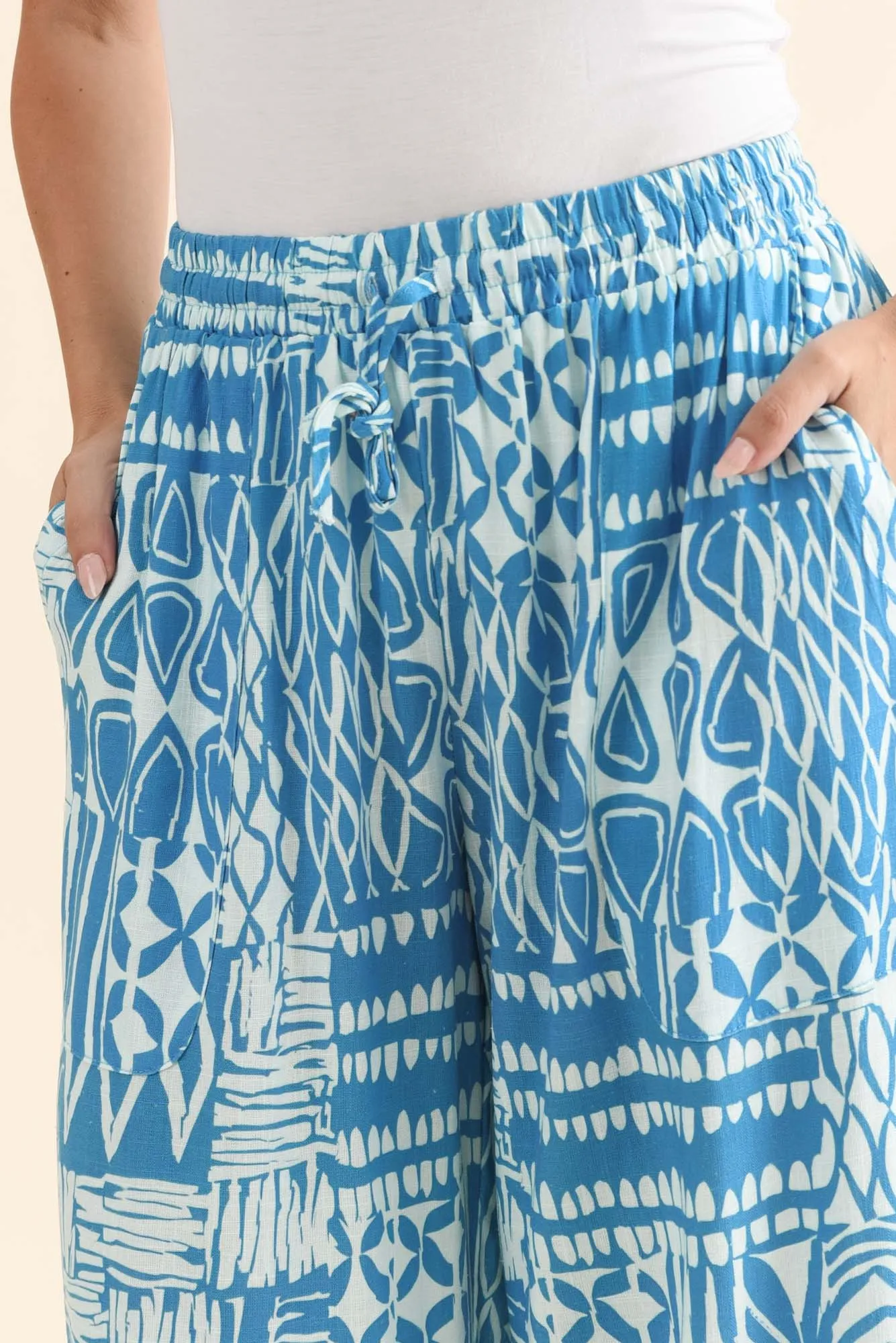 Scotty Blue Mosaic Linen Cotton Pants sold by Blue Bungalow product image thumbnail 5