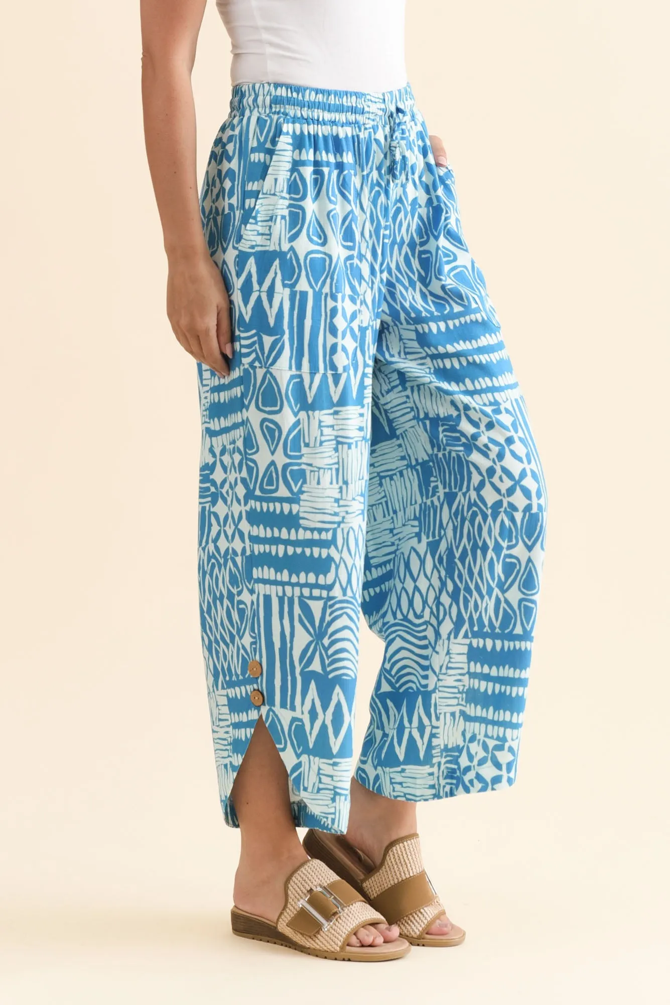 Scotty Blue Mosaic Linen Cotton Pants sold by Blue Bungalow product image thumbnail 3