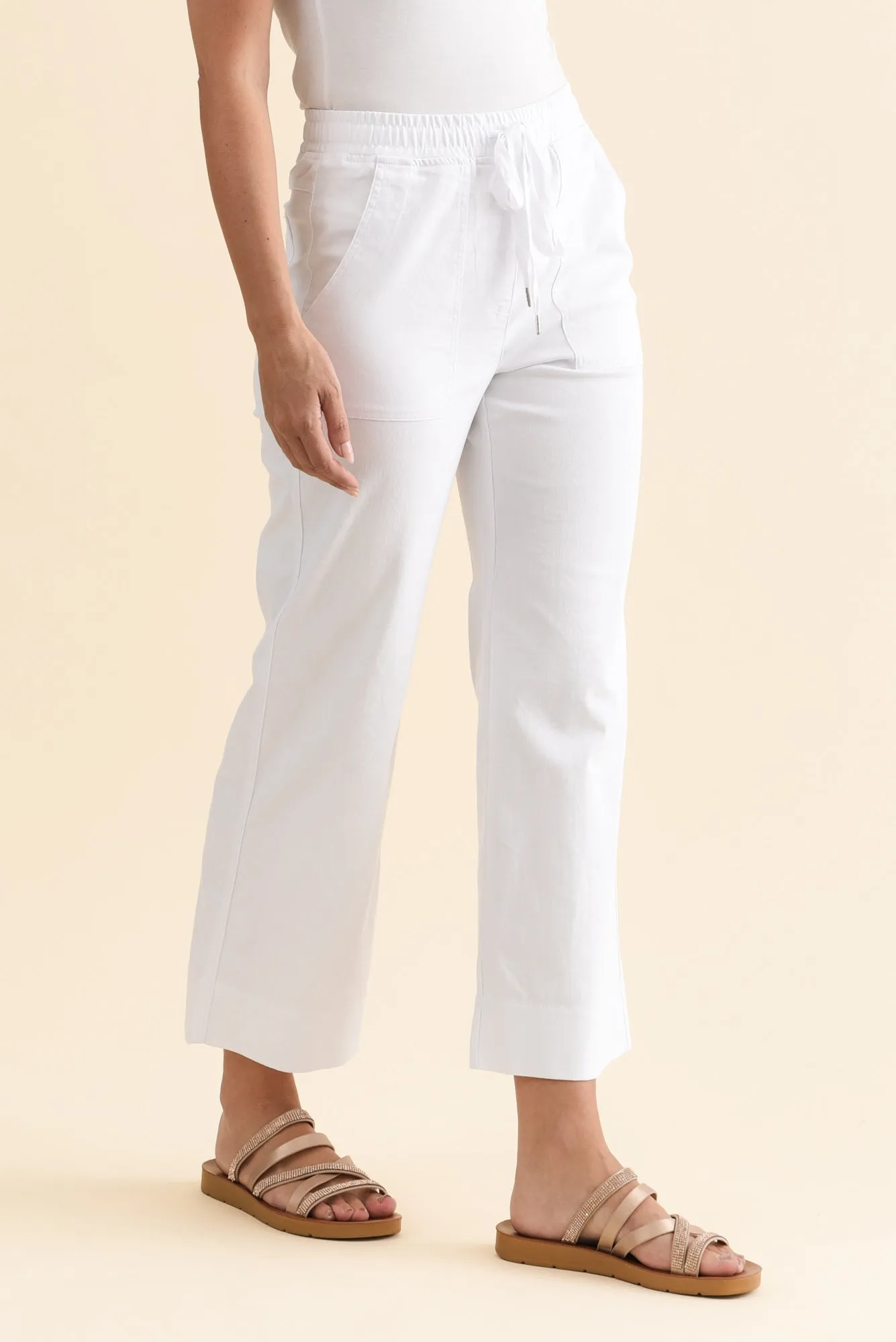 Eugenie White Drawstring Pants sold by Blue Bungalow product image thumbnail 3