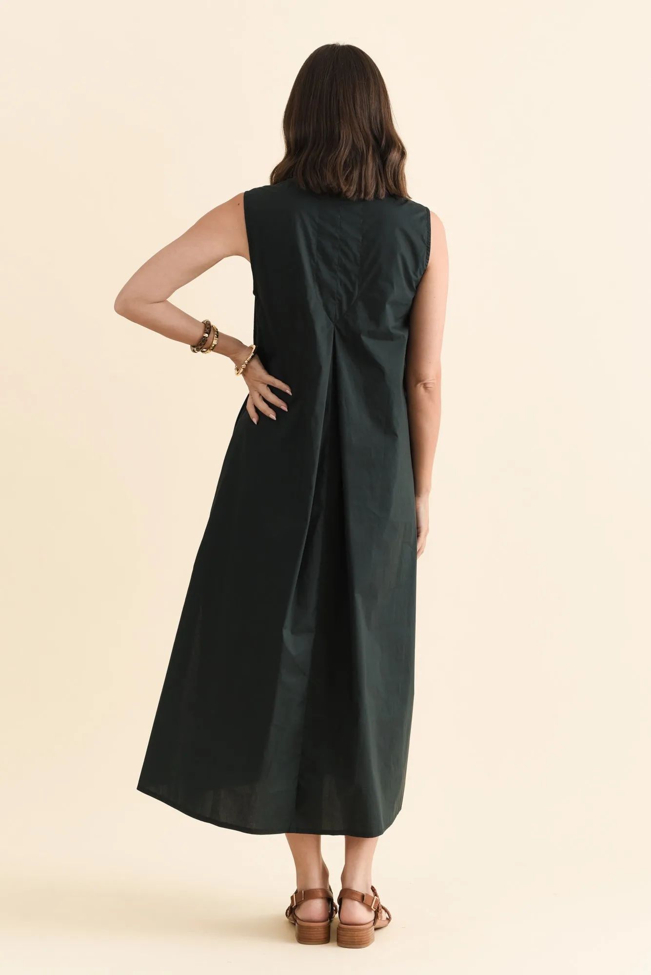 Helena Charcoal Cotton Sleeveless Dress sold by Blue Bungalow product image thumbnail 4