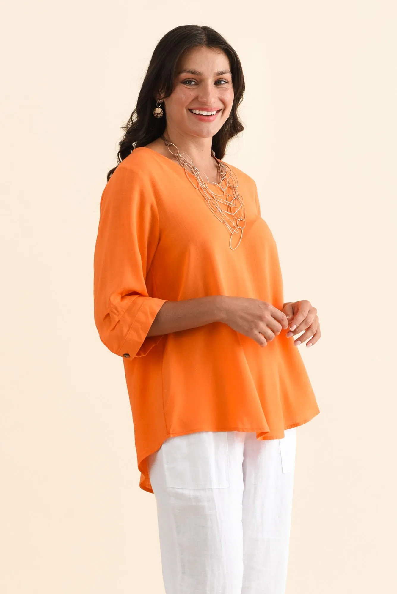 Gomez Orange Button Top sold by Blue Bungalow product image thumbnail 3