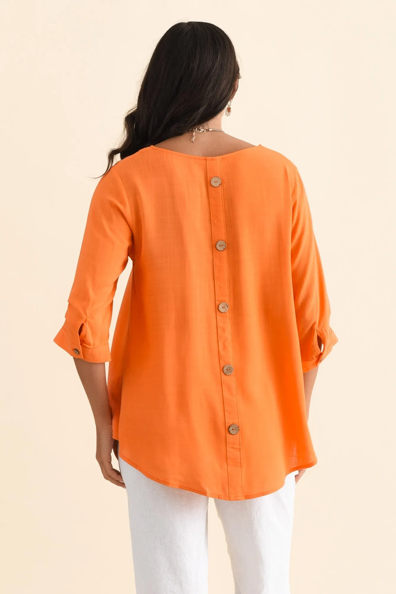 Gomez Orange Button Top sold by Blue Bungalow product image thumbnail 4