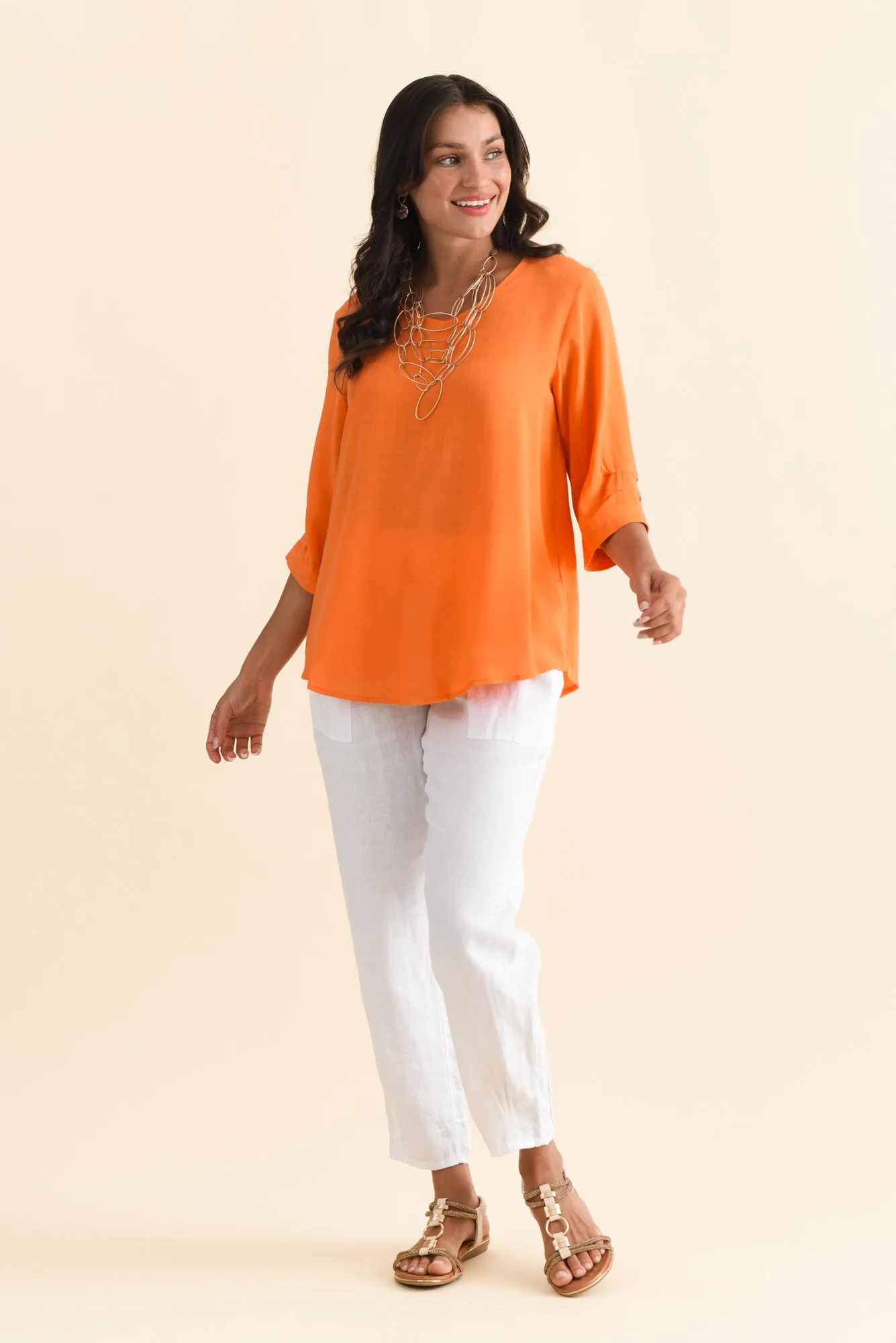Gomez Orange Button Top sold by Blue Bungalow product image thumbnail 2
