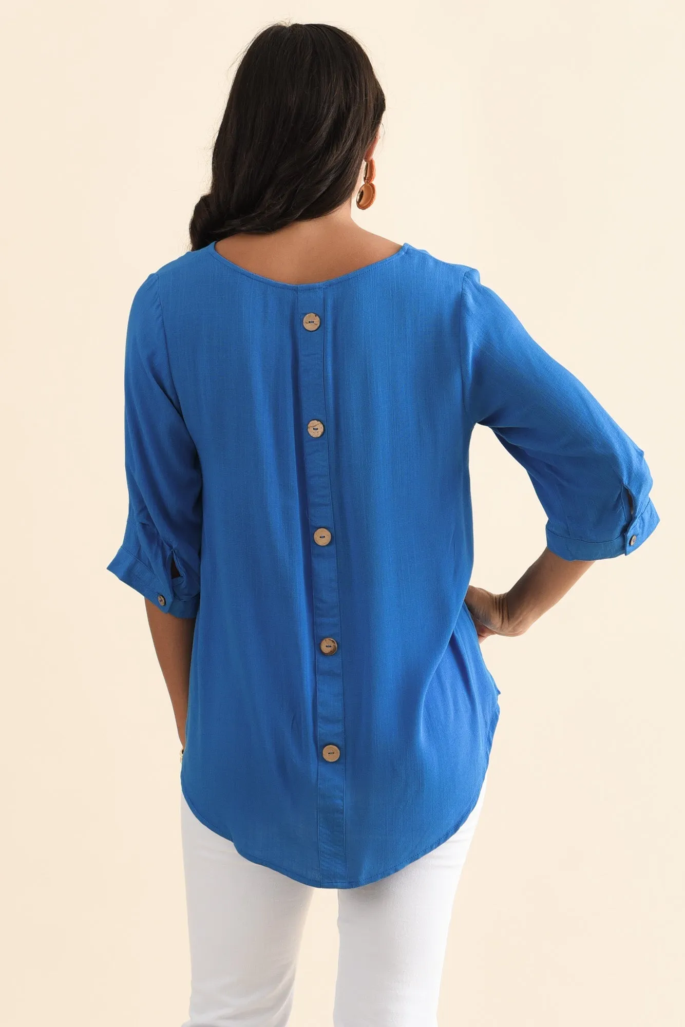 Gomez Cobalt Button Top sold by Blue Bungalow product image thumbnail 4