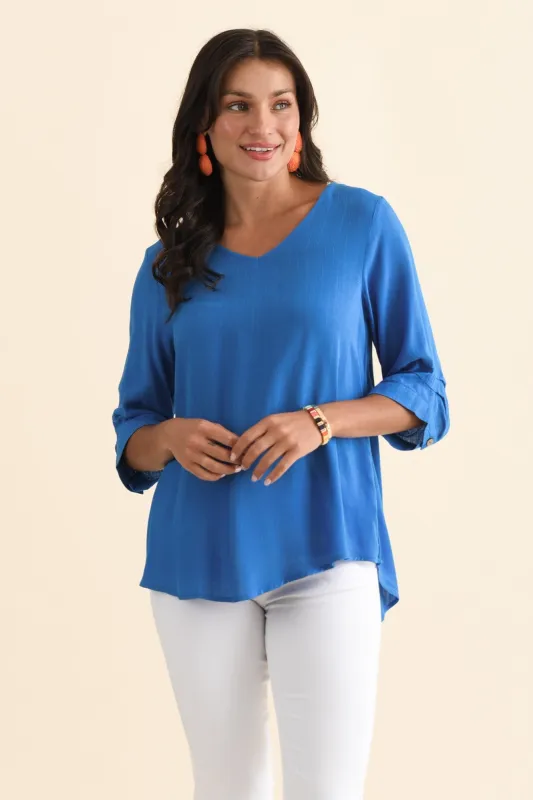 Gomez Cobalt Button Top sold by Blue Bungalow
