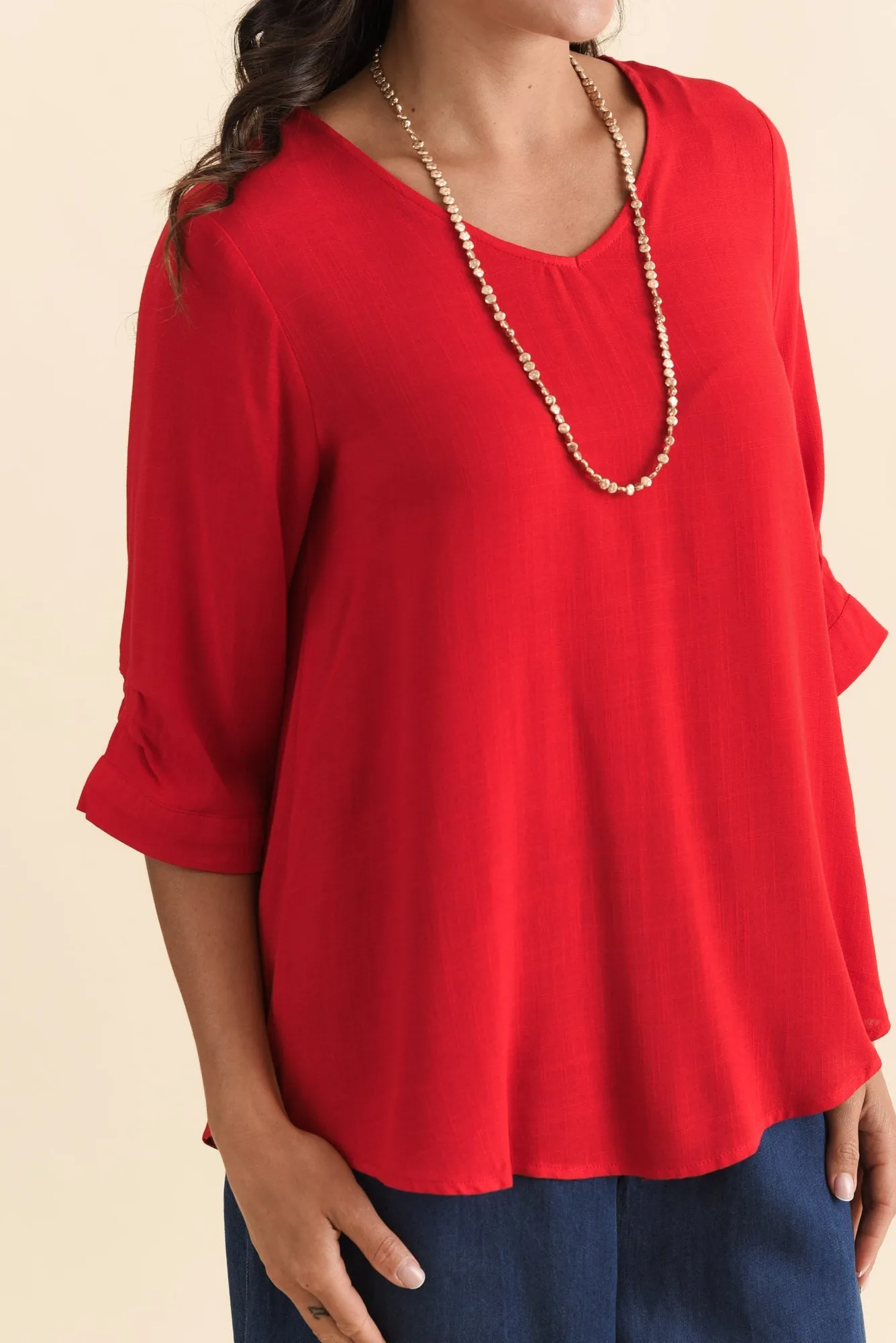Gomez Red Button Top sold by Blue Bungalow product image thumbnail 5