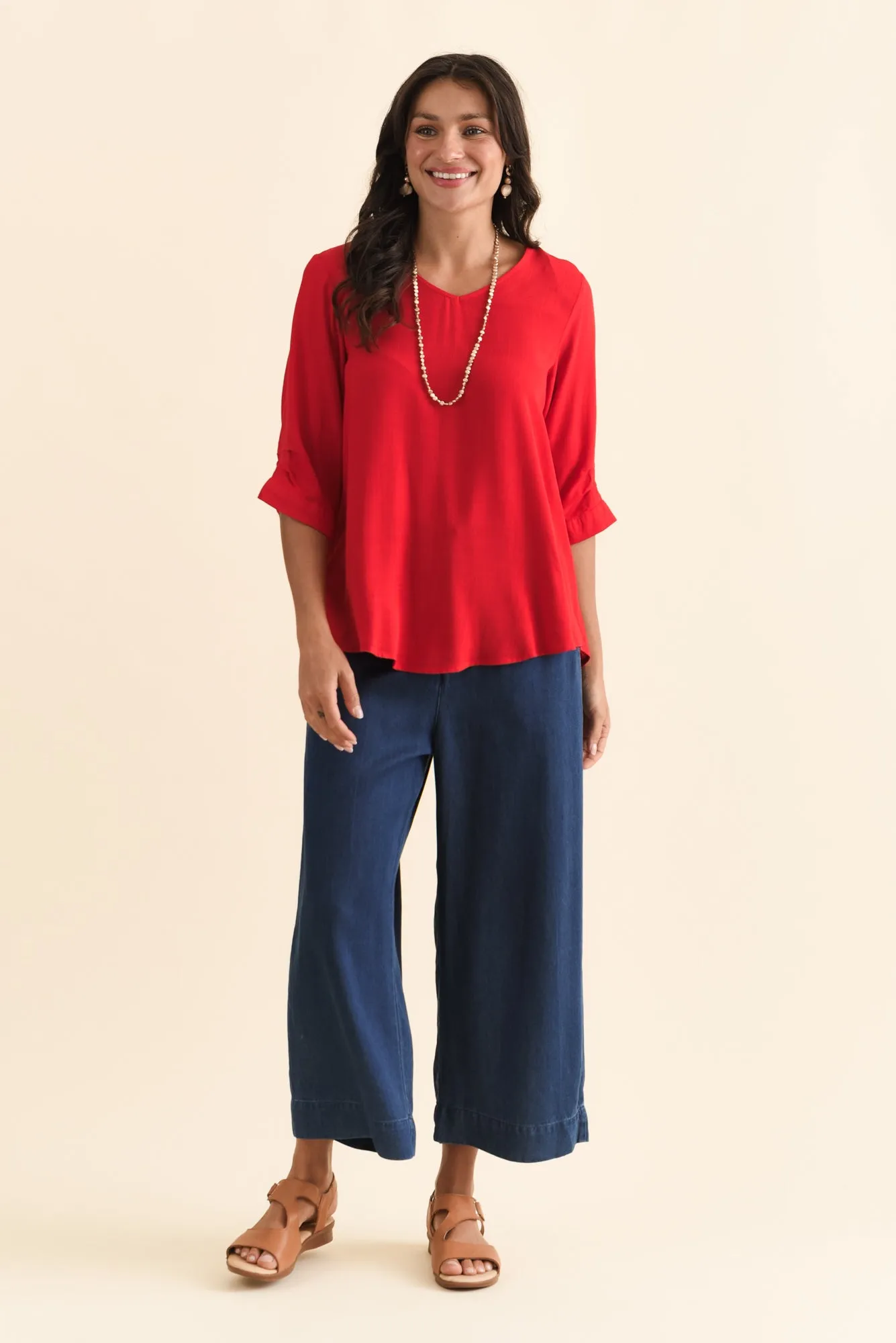 Gomez Red Button Top sold by Blue Bungalow product image thumbnail 2
