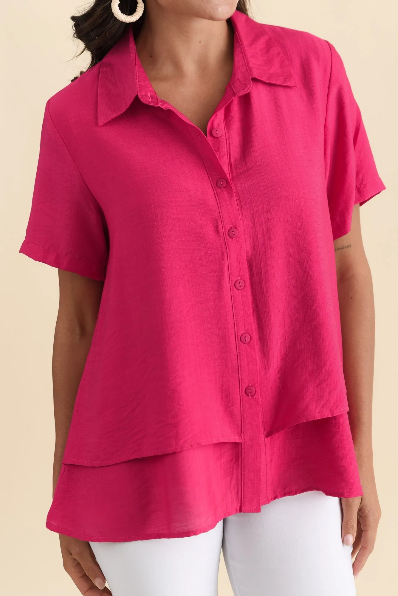 Ezra Hot Pink Layered Top sold by Blue Bungalow product image thumbnail 5
