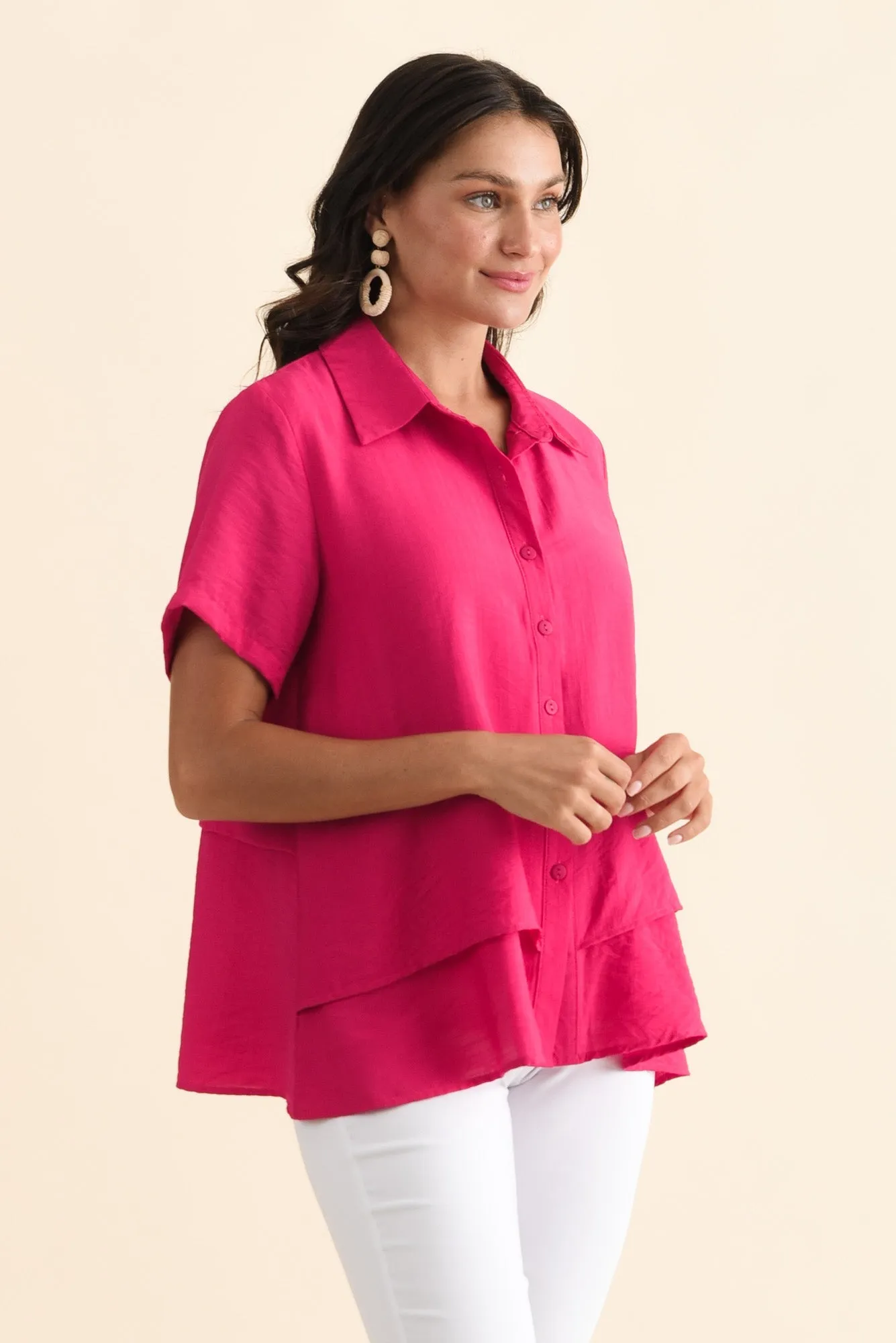 Ezra Hot Pink Layered Top sold by Blue Bungalow product image thumbnail 3