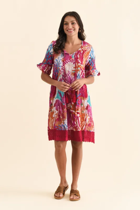 Cayman Pink Reef Cotton Tunic Dress sold by Blue Bungalow