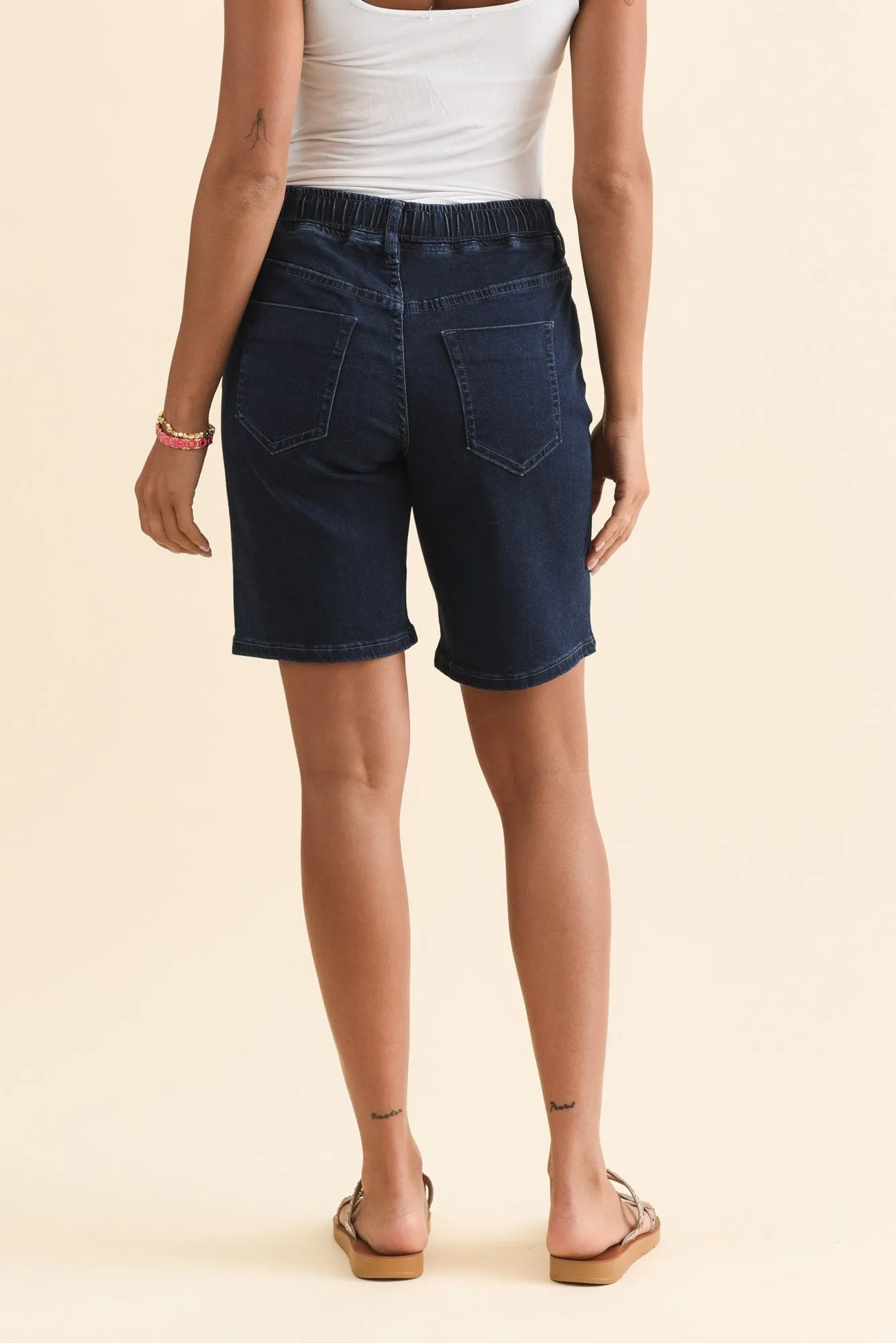 Gabby Dark Blue Denim Bermuda Shorts sold by Blue Bungalow product image thumbnail 4