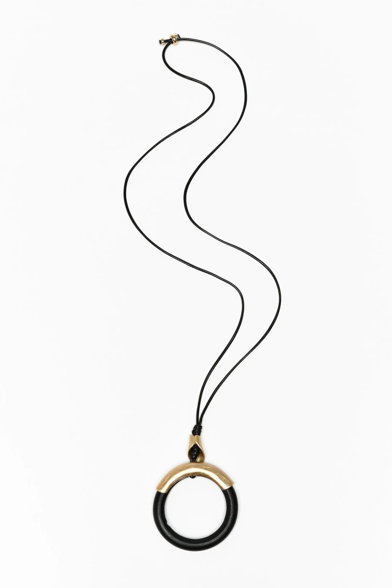 Carly Black Wood Circle Necklace sold by Blue Bungalow product image thumbnail 2