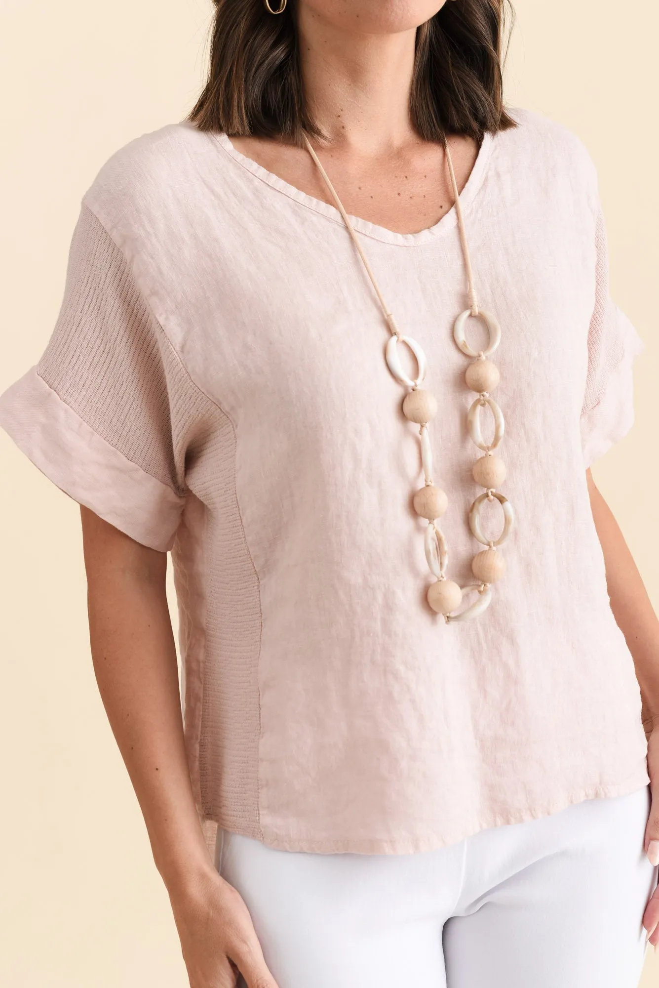 Casper Pink Linen Cotton Top sold by Blue Bungalow product image thumbnail 5