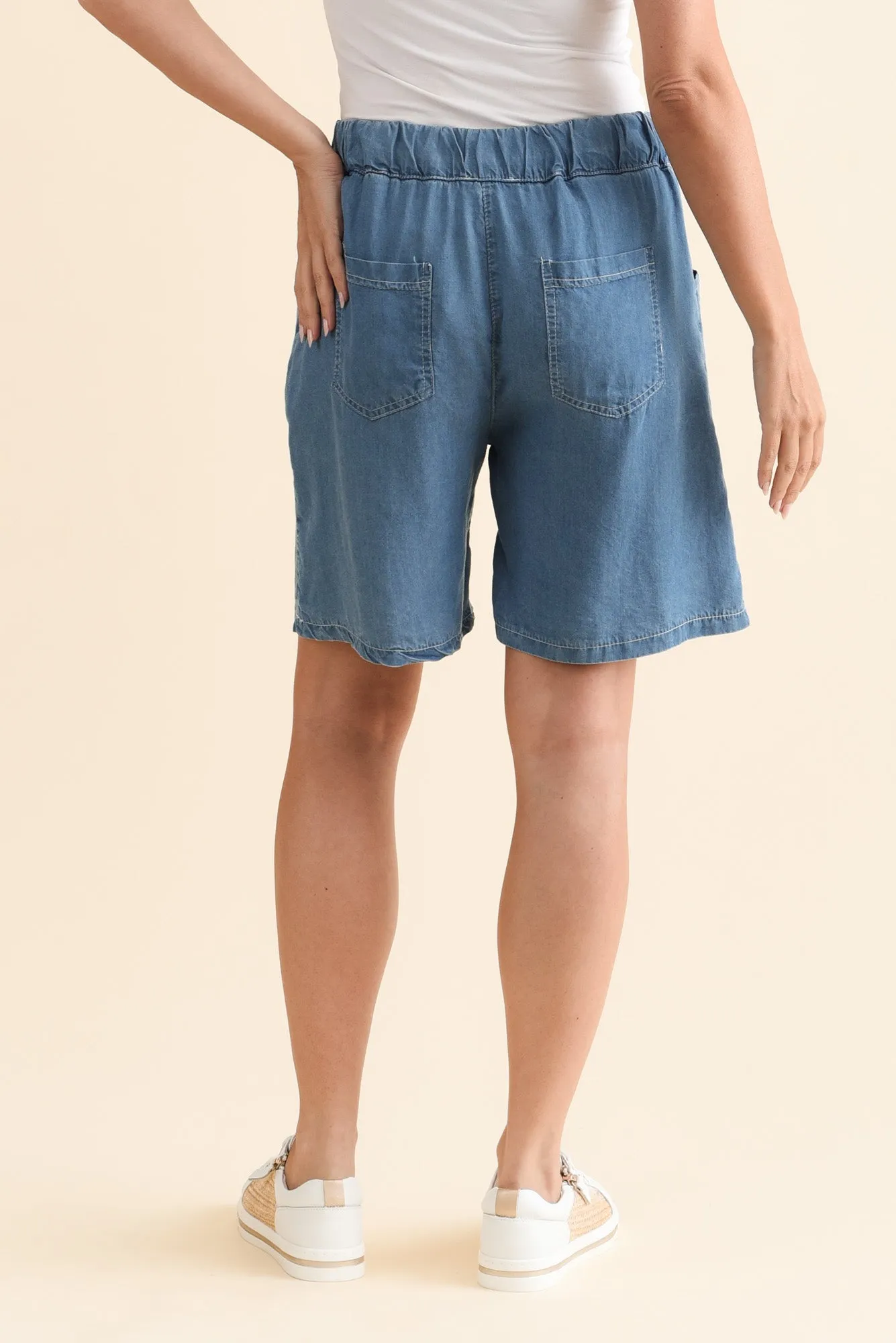 Twila Blue Drawstring Shorts sold by Blue Bungalow product image thumbnail 4