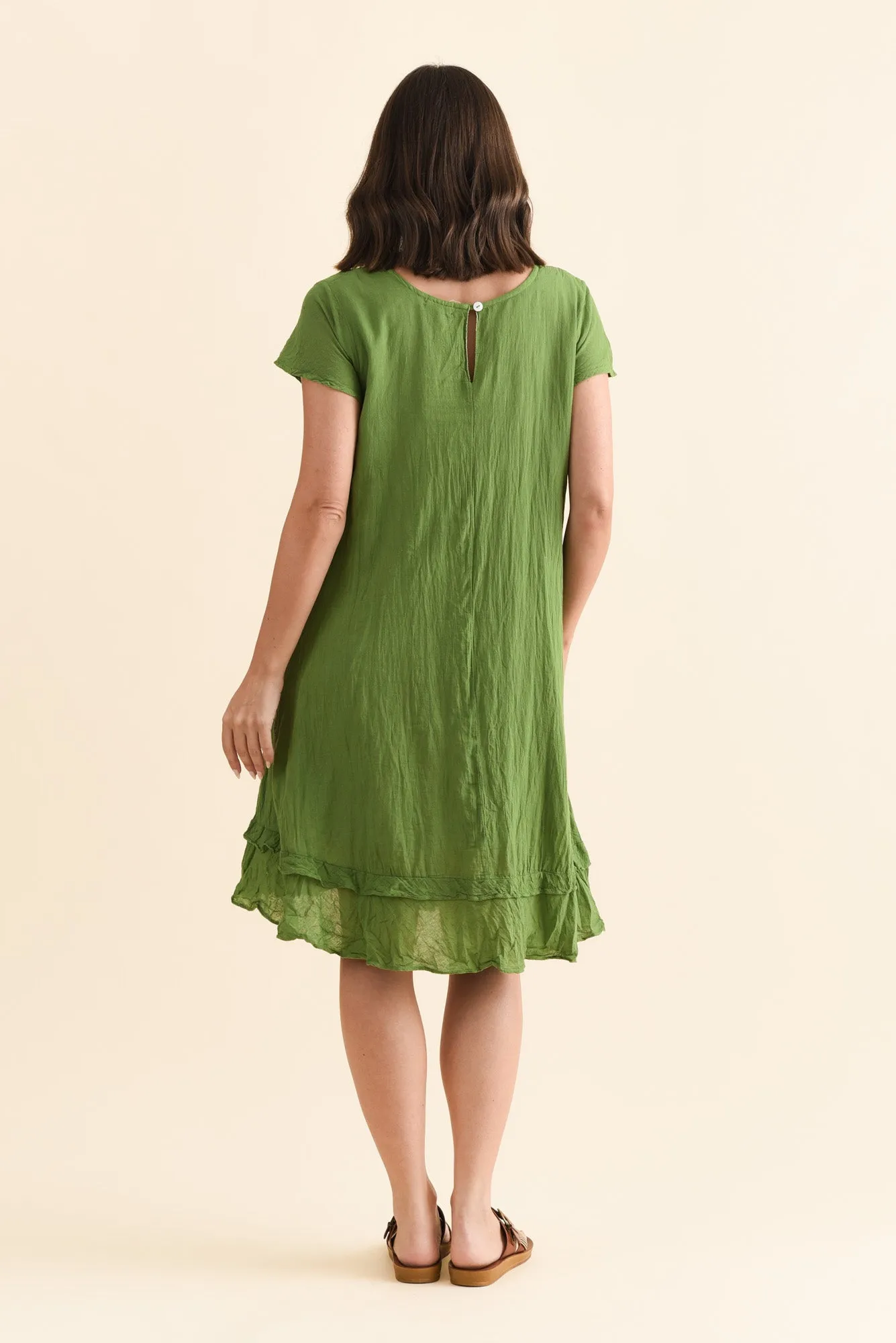 Lauren Green Crinkle Cotton Dress sold by Blue Bungalow product image thumbnail 4