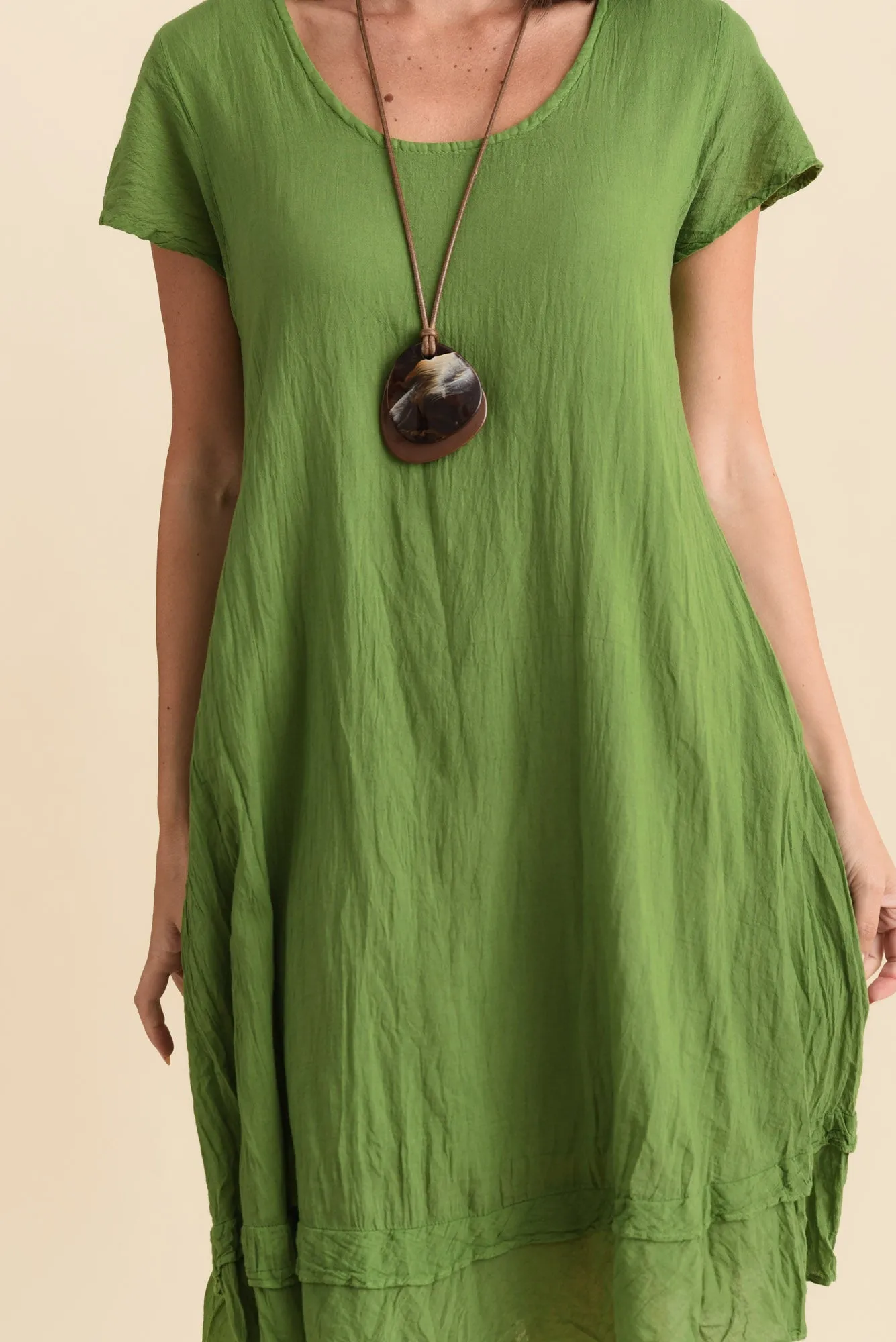 Lauren Green Crinkle Cotton Dress sold by Blue Bungalow product image thumbnail 5