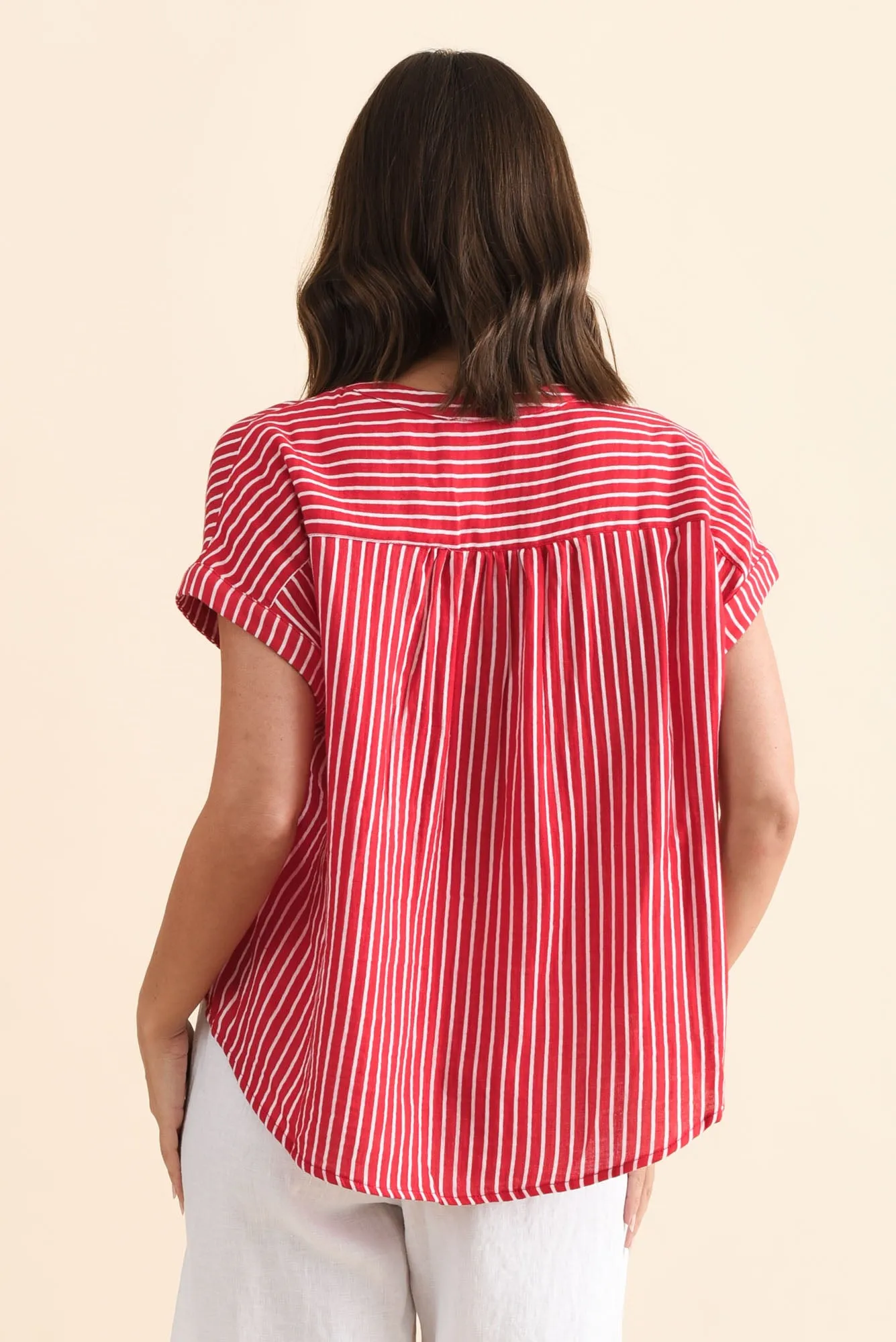Lorelai Red Stripe Cotton Top sold by Blue Bungalow product image thumbnail 4