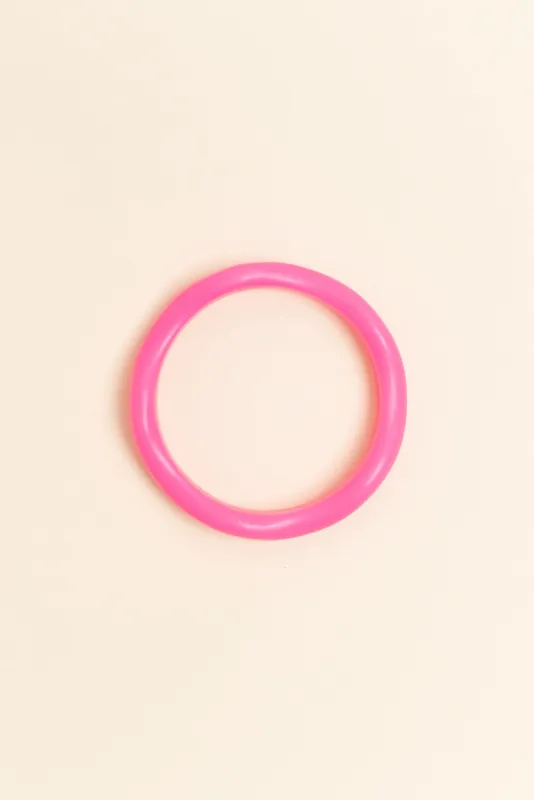 Lia Hot Pink Resin Wave Bangle sold by Blue Bungalow