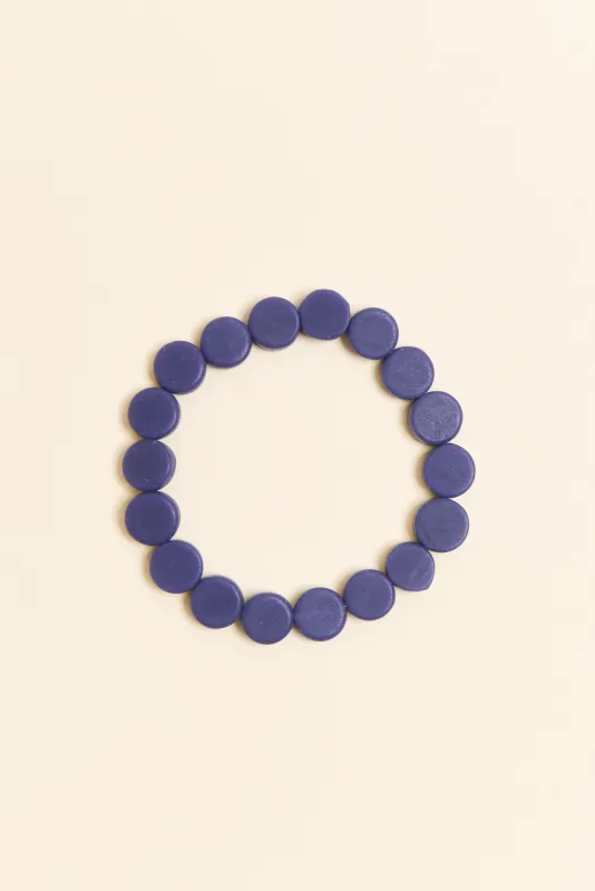 Mari Navy Resin Beaded Bracelet sold by Blue Bungalow