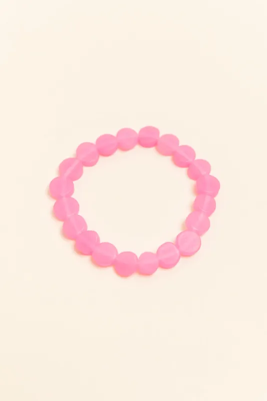 Mari Hot Pink Resin Beaded Bracelet sold by Blue Bungalow