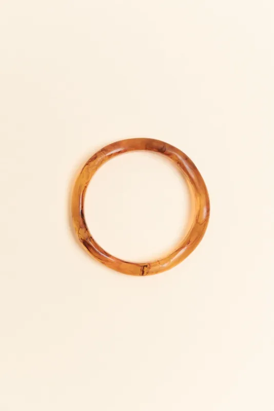Lia Tortoiseshell Resin Wave Bangle sold by Blue Bungalow