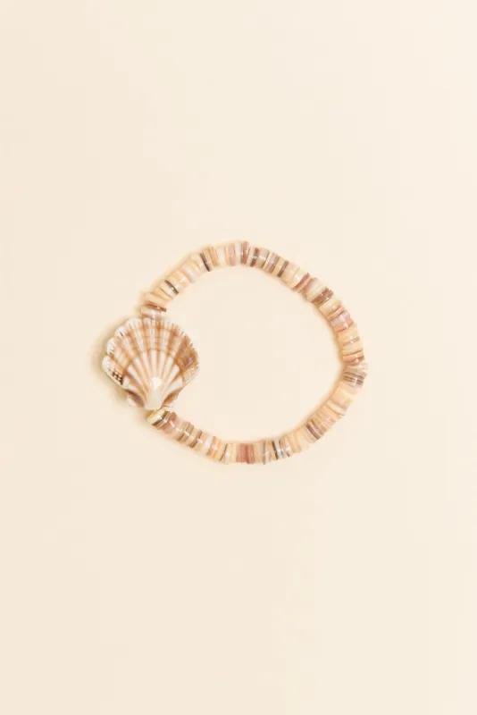 Kasa Natural Shell Beaded Bracelet sold by Blue Bungalow