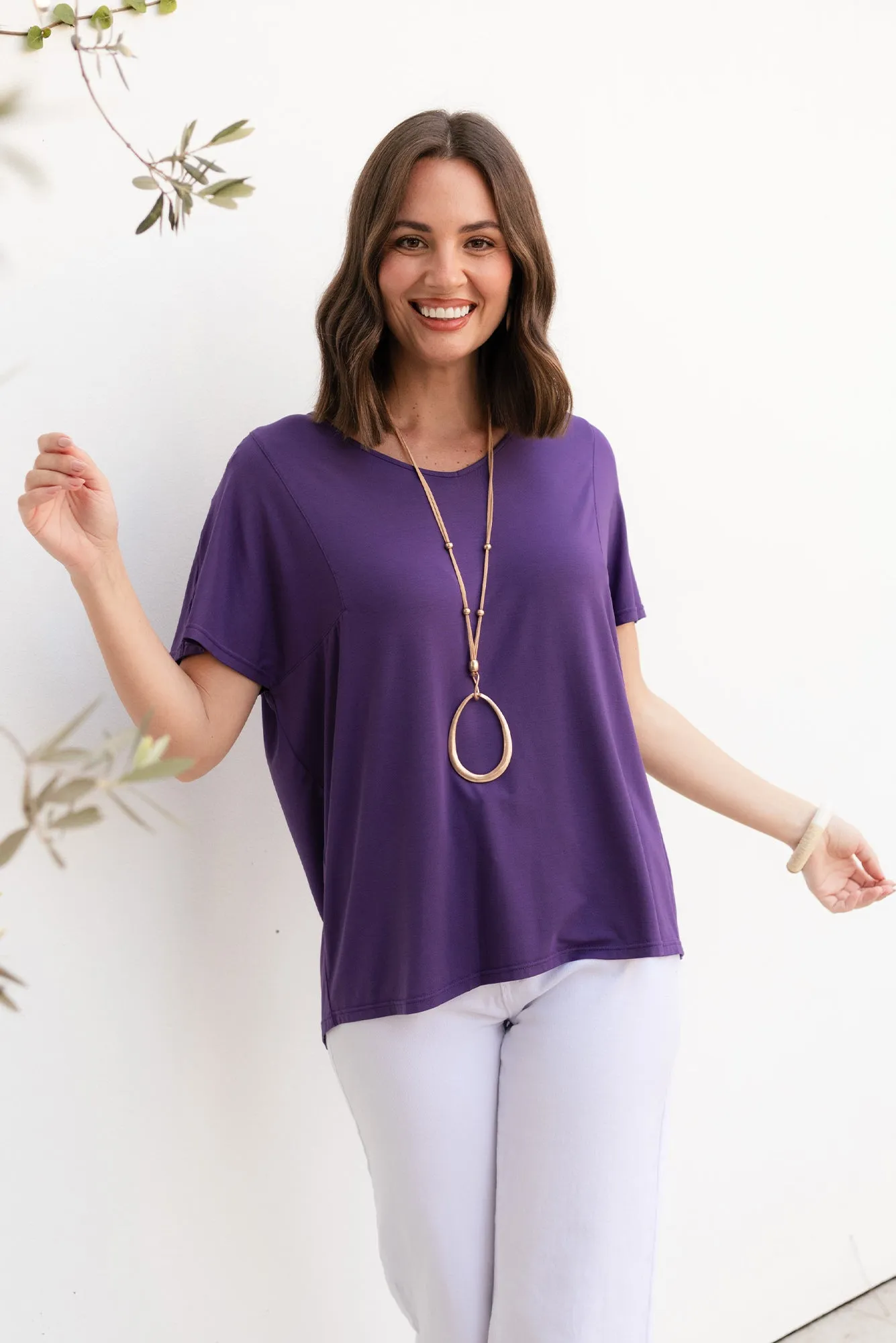 Ivy Purple Micro Modal Swing Tee sold by Blue Bungalow