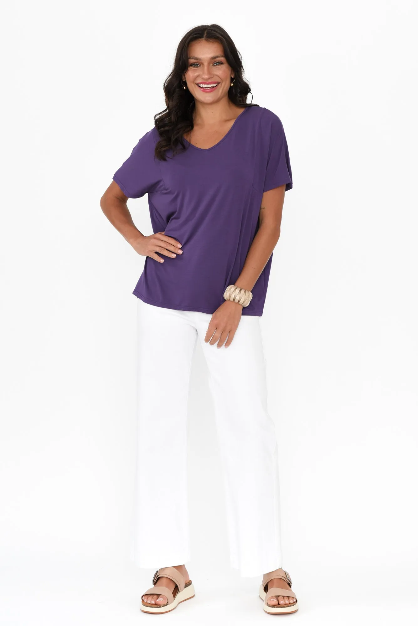 Ivy Purple Micro Modal Swing Tee sold by Blue Bungalow product image thumbnail 3