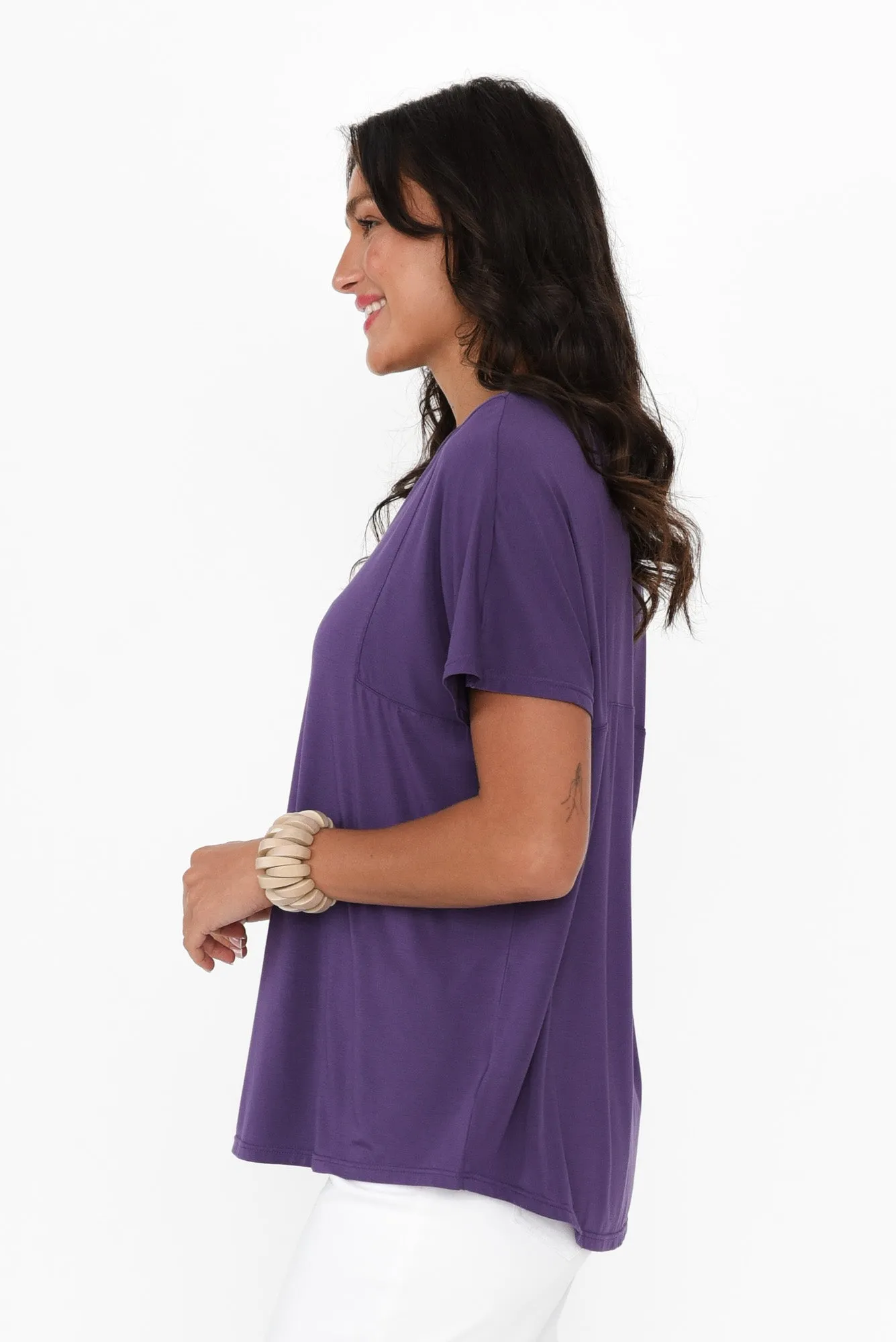 Ivy Purple Micro Modal Swing Tee sold by Blue Bungalow product image thumbnail 4