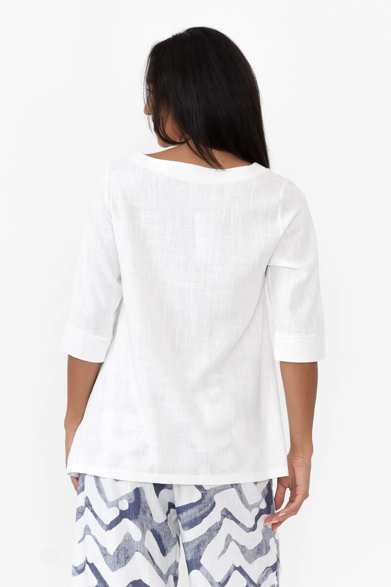 Anya White Linen Cotton Top sold by Blue Bungalow product image thumbnail 5