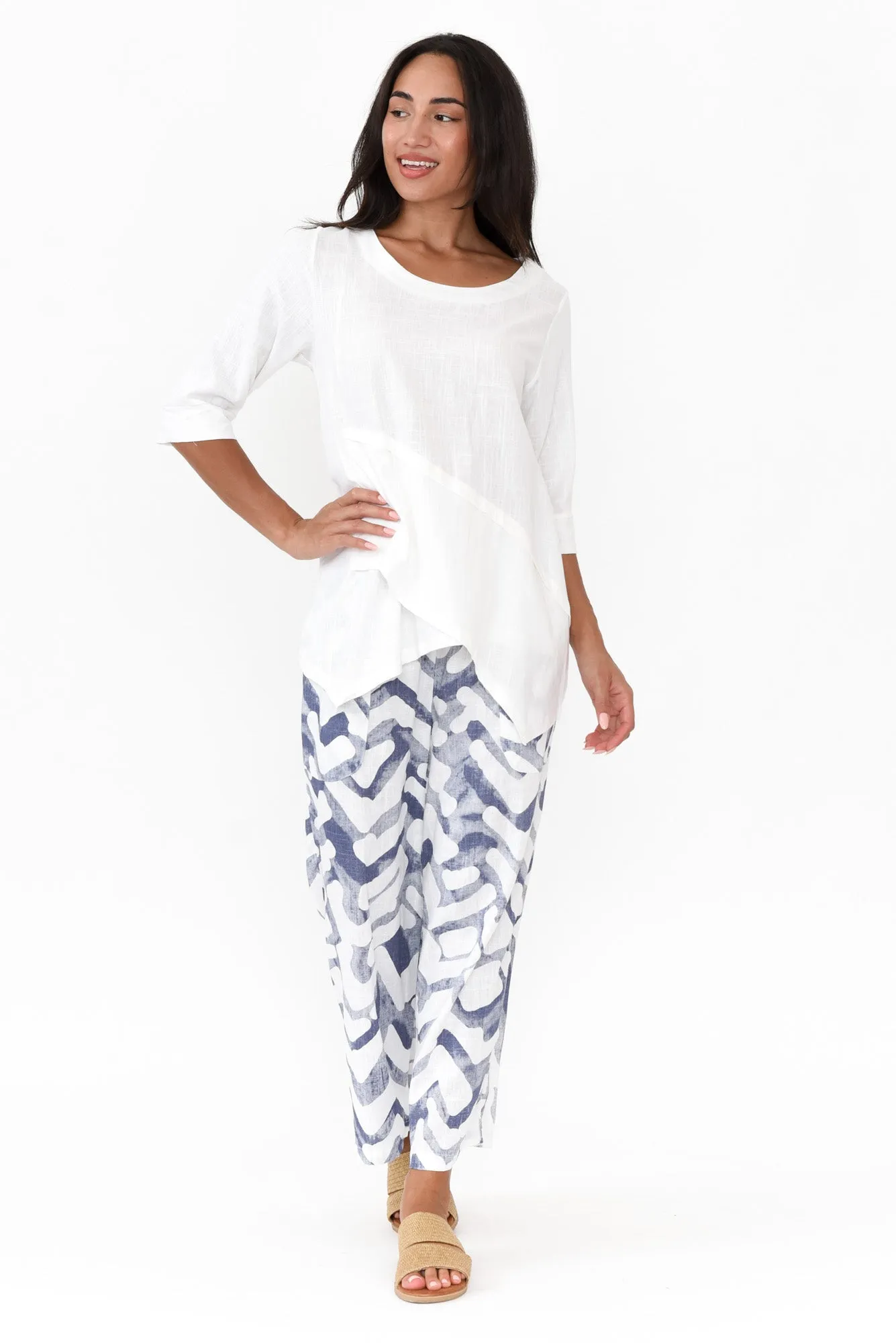 Anya White Linen Cotton Top sold by Blue Bungalow product image thumbnail 3