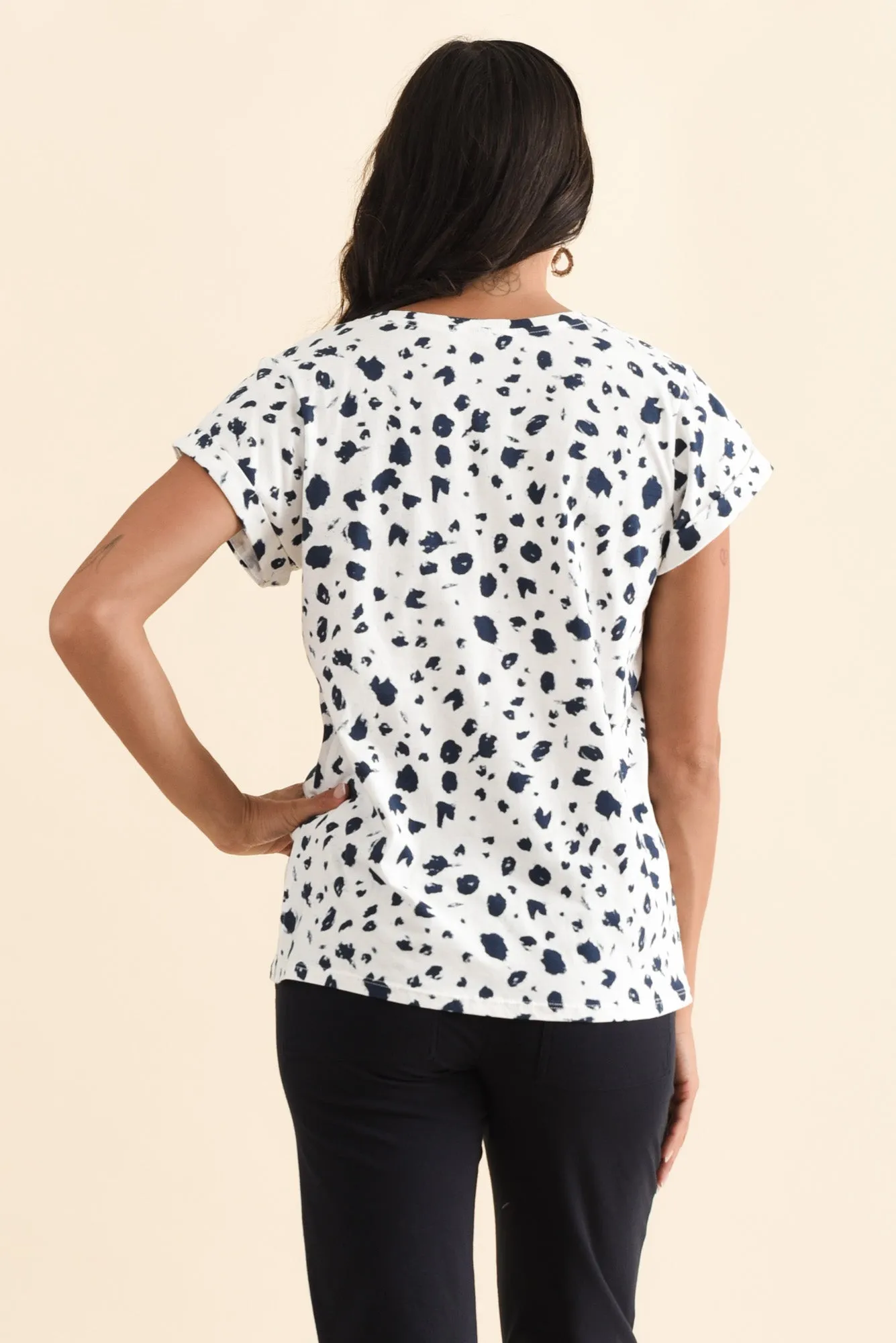 Ayla Blue Speckle Cotton Tee sold by Blue Bungalow product image thumbnail 4