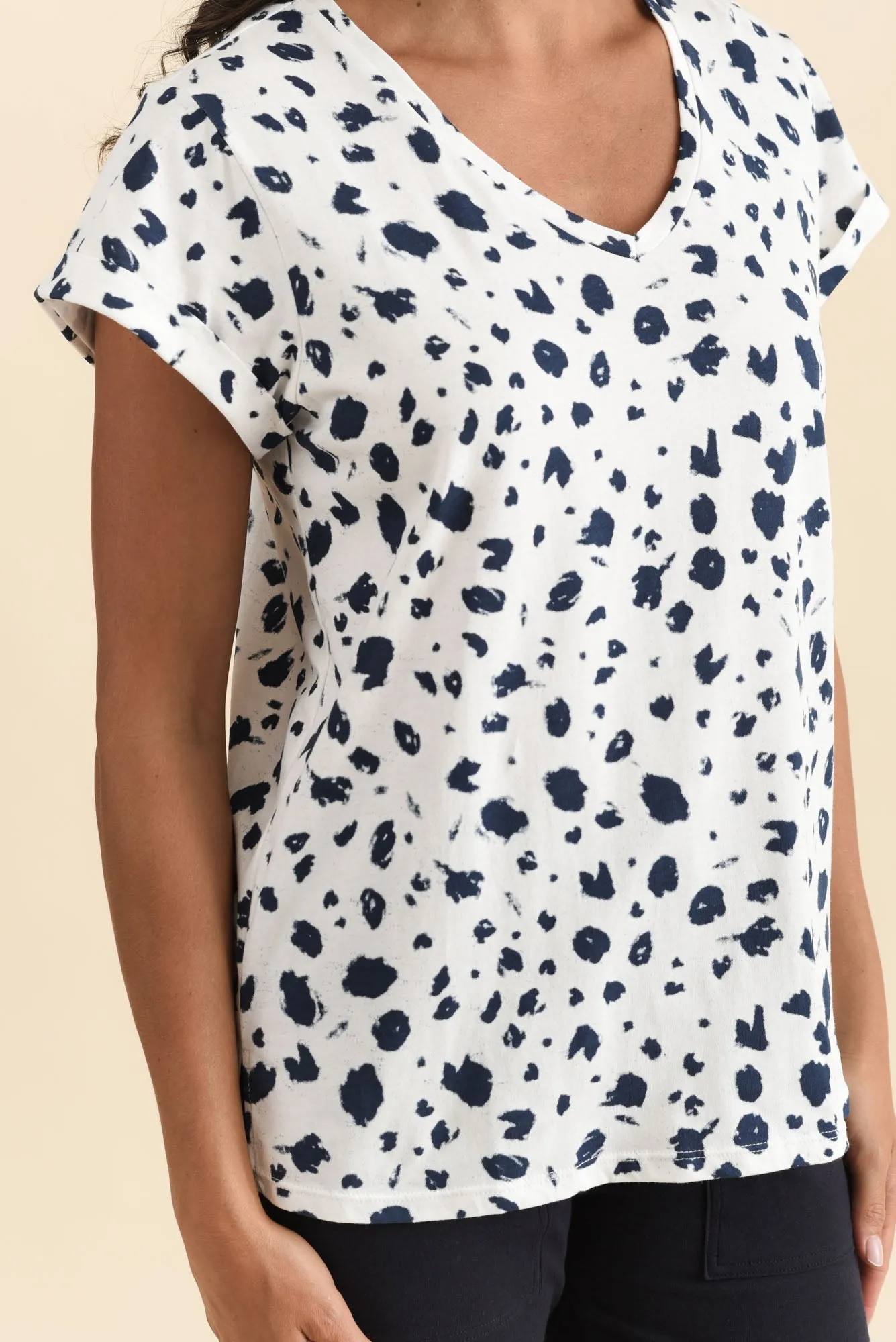 Ayla Blue Speckle Cotton Tee sold by Blue Bungalow product image thumbnail 5