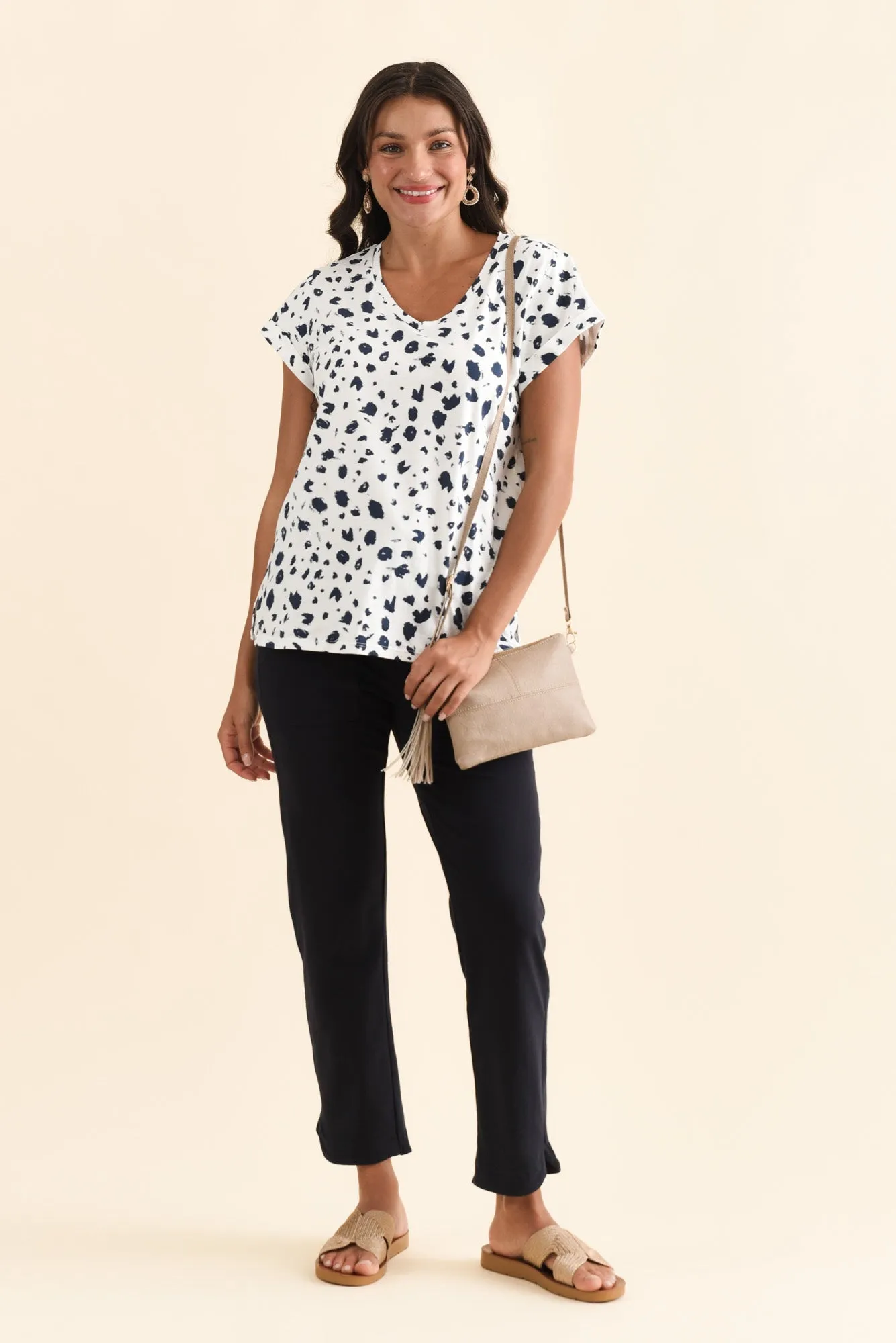 Ayla Blue Speckle Cotton Tee sold by Blue Bungalow product image thumbnail 2