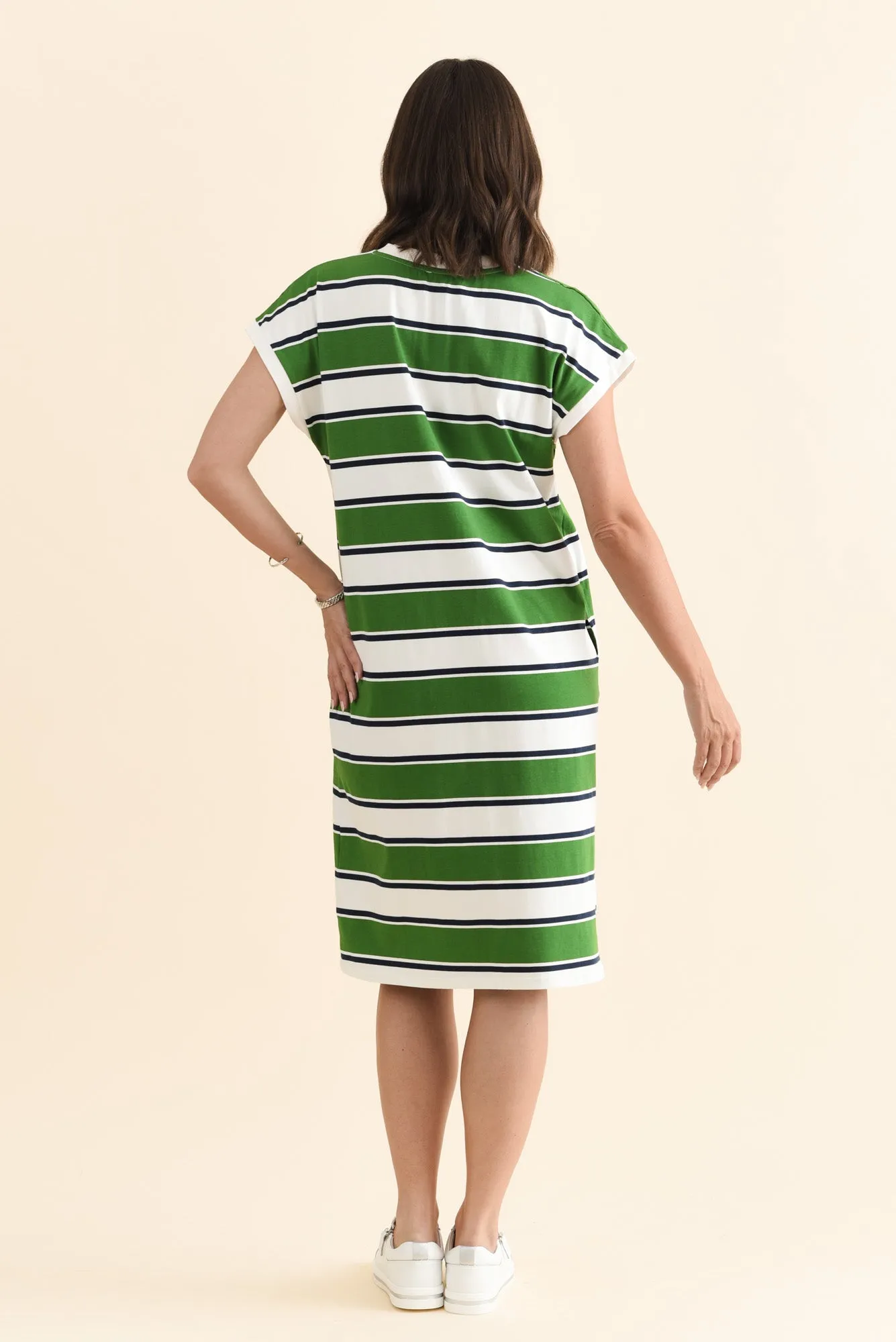 Zena Green Stripe T-Shirt Dress sold by Blue Bungalow product image thumbnail 4