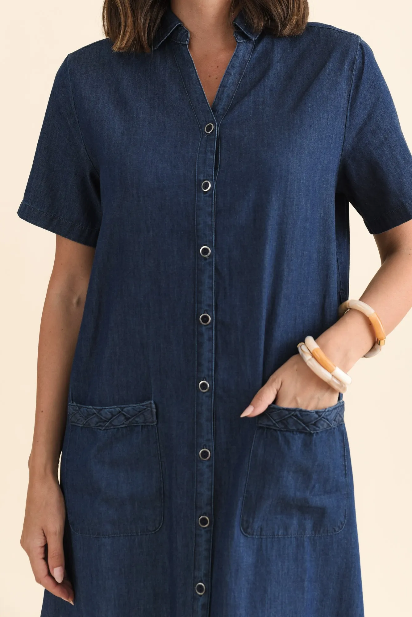 Sofie Soft Blue Denim Shirt Dress sold by Blue Bungalow product image thumbnail 5