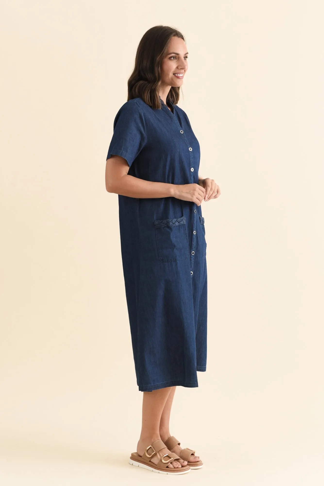 Sofie Soft Blue Denim Shirt Dress sold by Blue Bungalow product image thumbnail 3