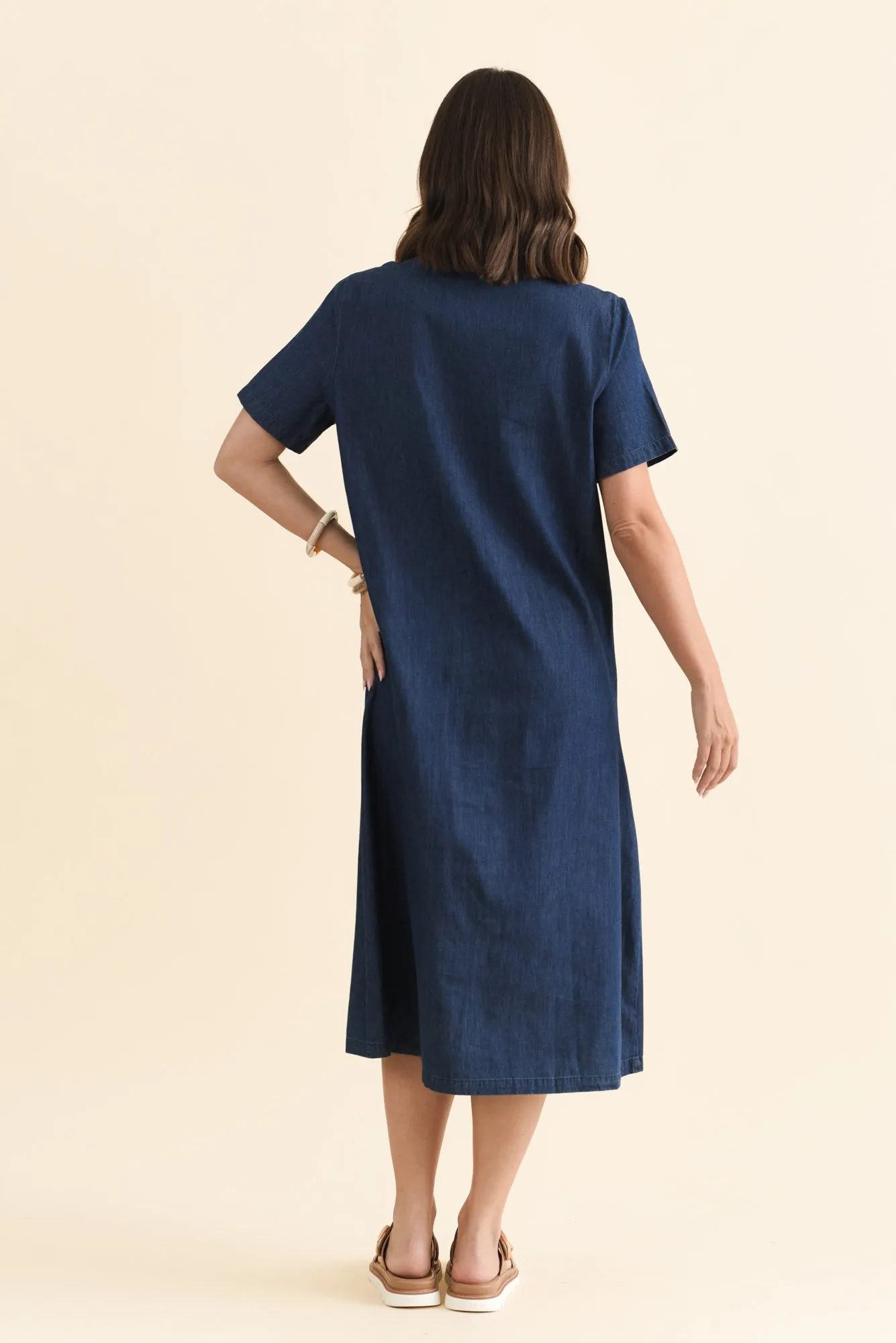 Sofie Soft Blue Denim Shirt Dress sold by Blue Bungalow product image thumbnail 4