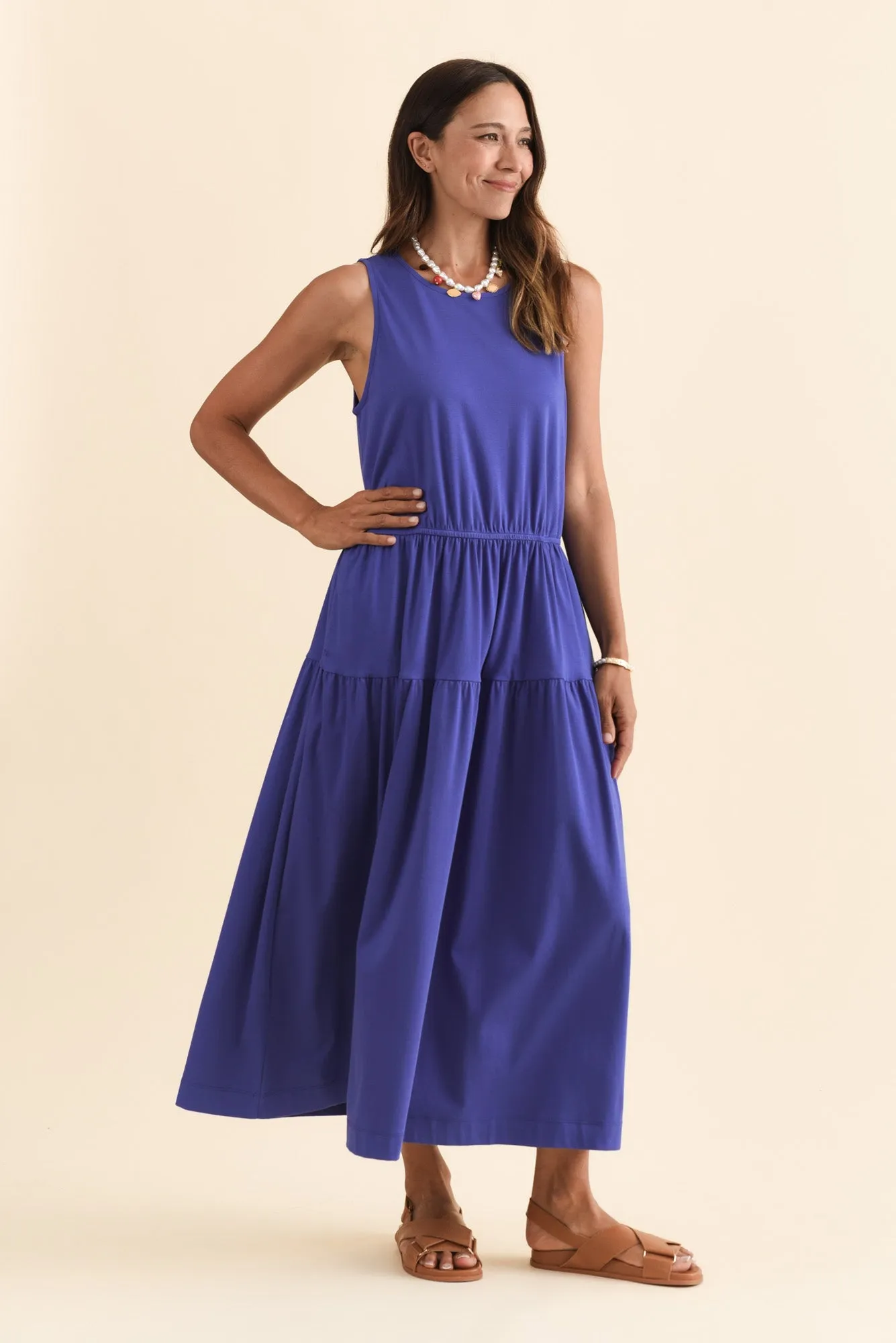 Coco Blue Cotton Tier Dress sold by Blue Bungalow product image thumbnail 3