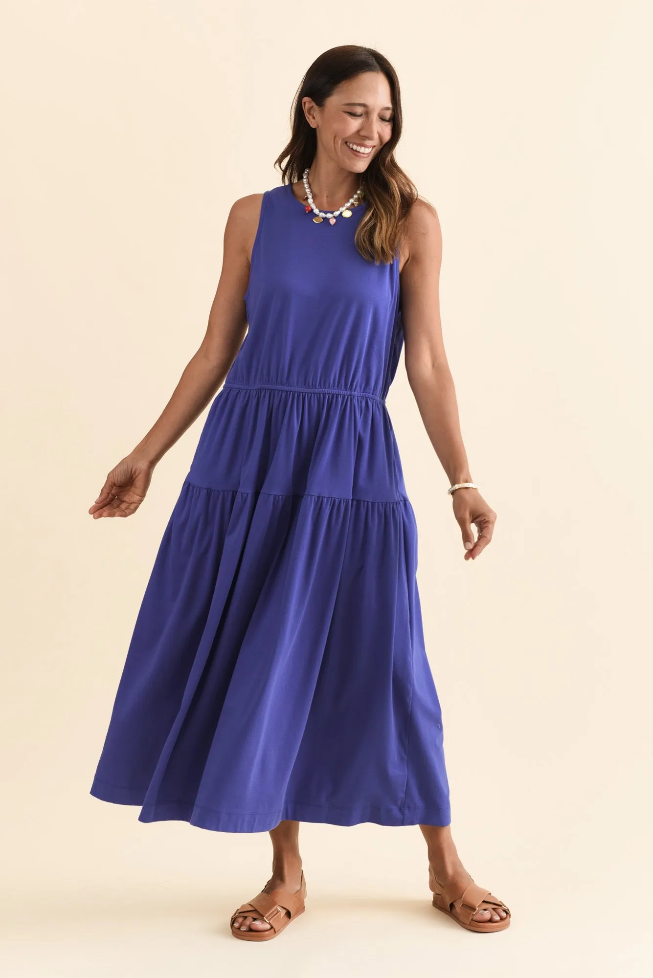 Coco Blue Cotton Tier Dress sold by Blue Bungalow product image thumbnail 2