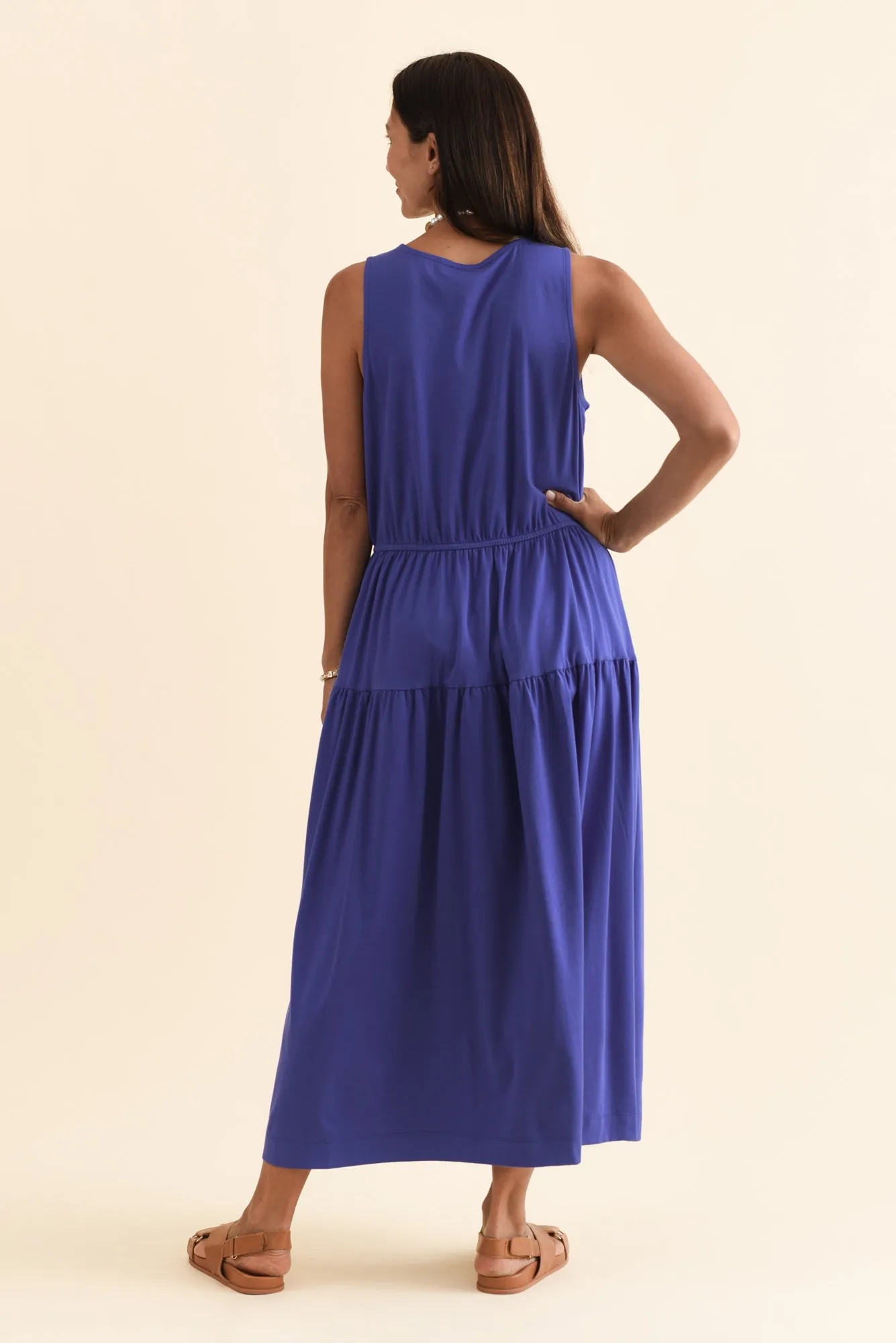 Coco Blue Cotton Tier Dress sold by Blue Bungalow product image thumbnail 4